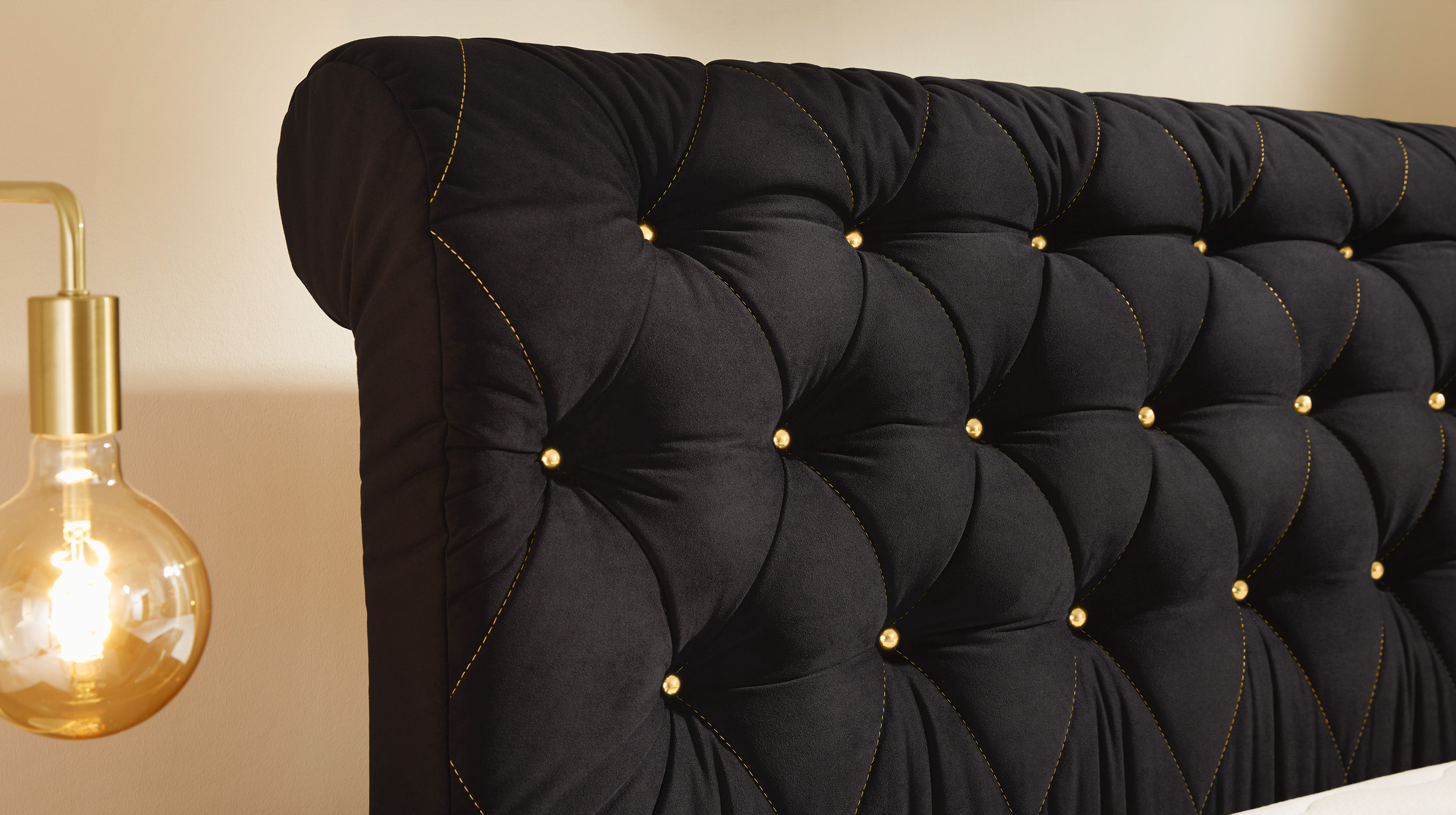 Boxspringbett 180 x 200 cm schwarz Samtlook - SANCARA
