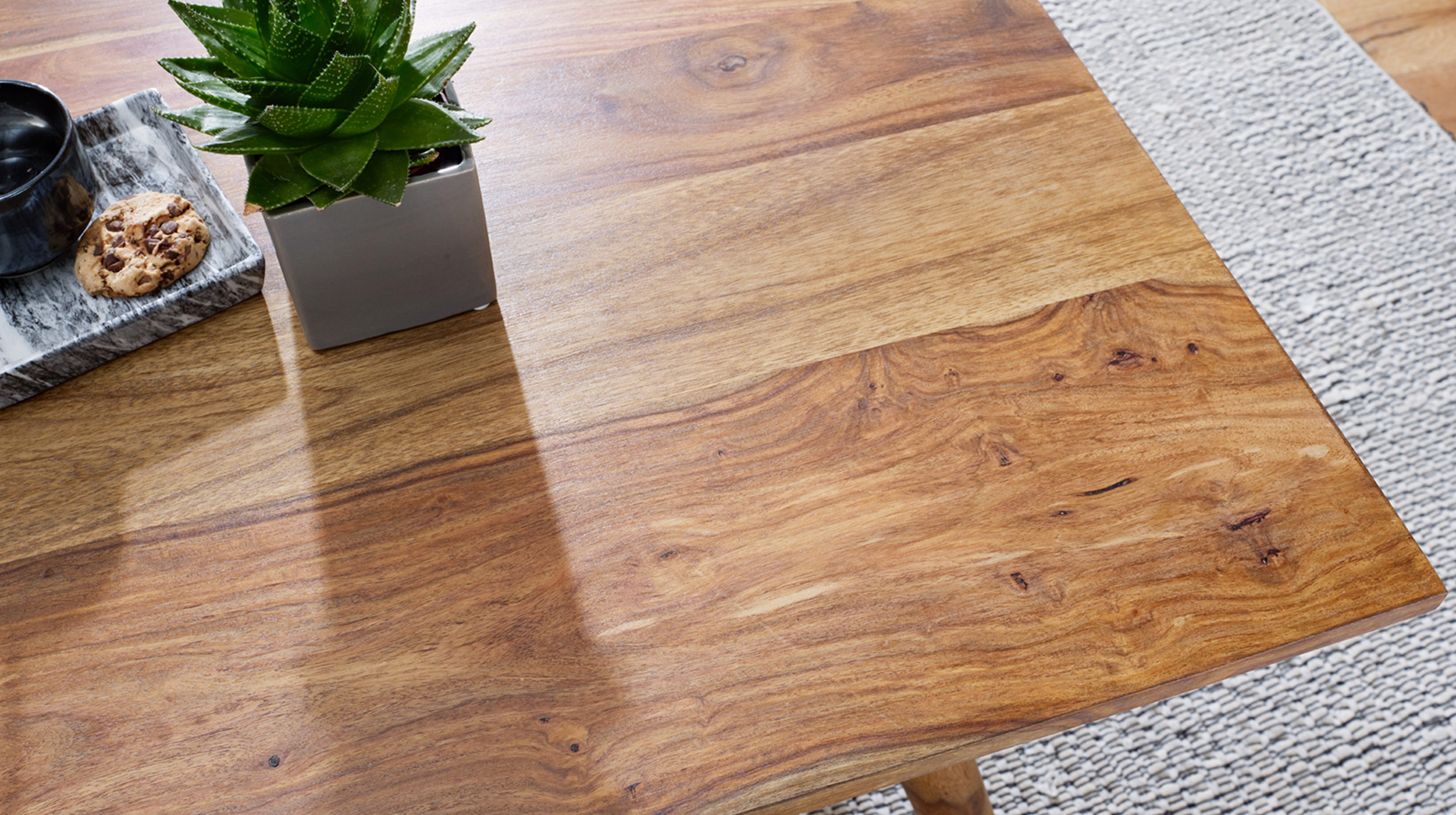 Esstisch 80 x 80 cm Sheesham massiv gebeizt - RAINE 