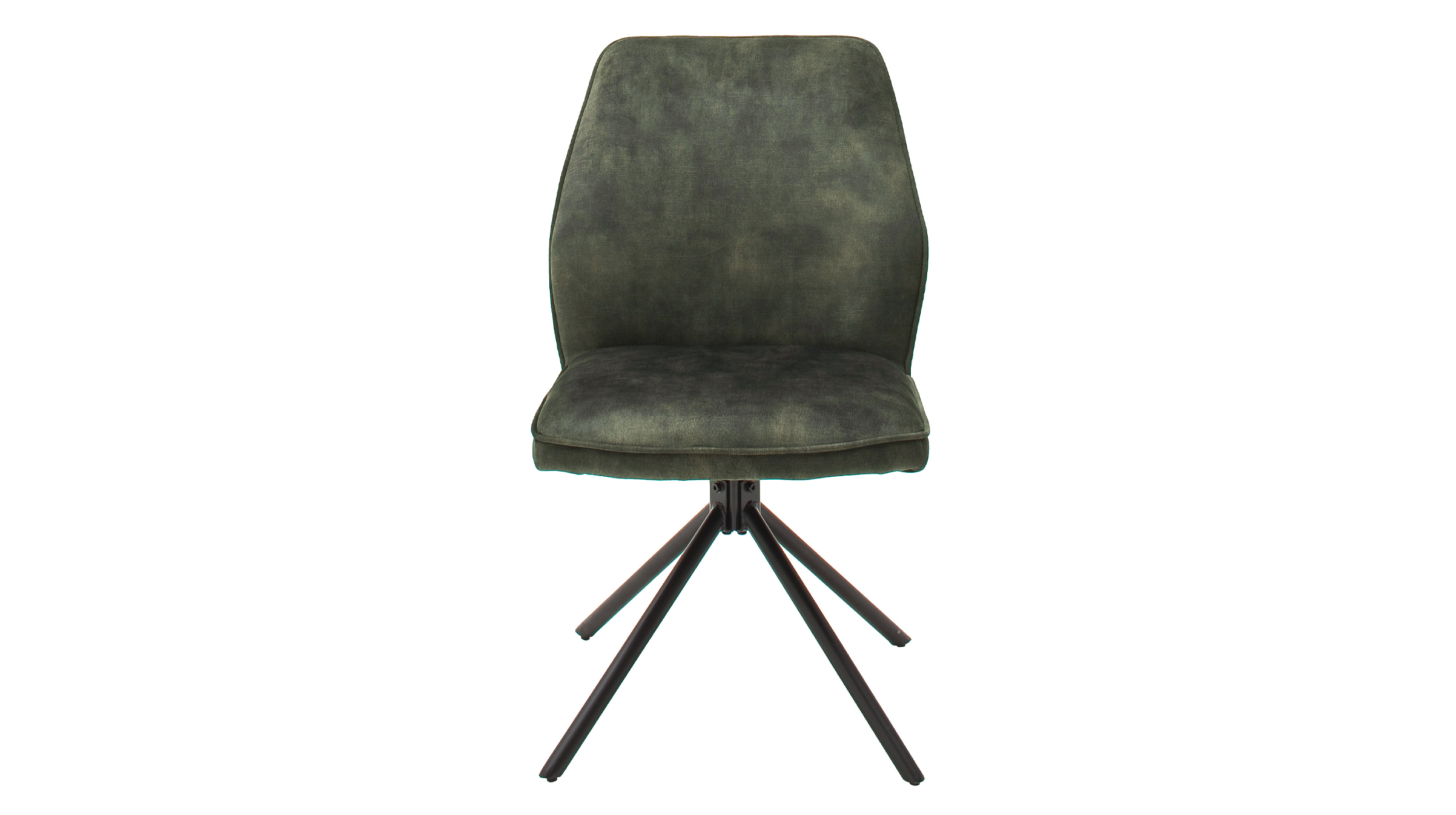Polsterstuhl olive Metallgestell Velours Optik drehbar - OTTAWA