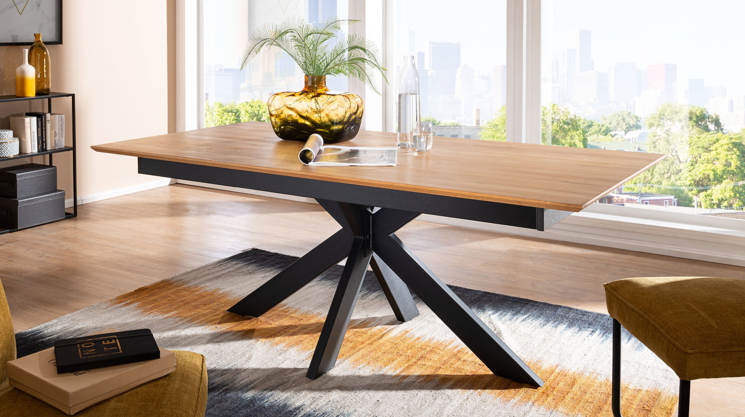 Esstisch Massivholz Wildeiche 200 cm ausziehbar - RICARDO Esstisch Massivholztisch 200 cm Wildeiche ausziehbar - RICARDO