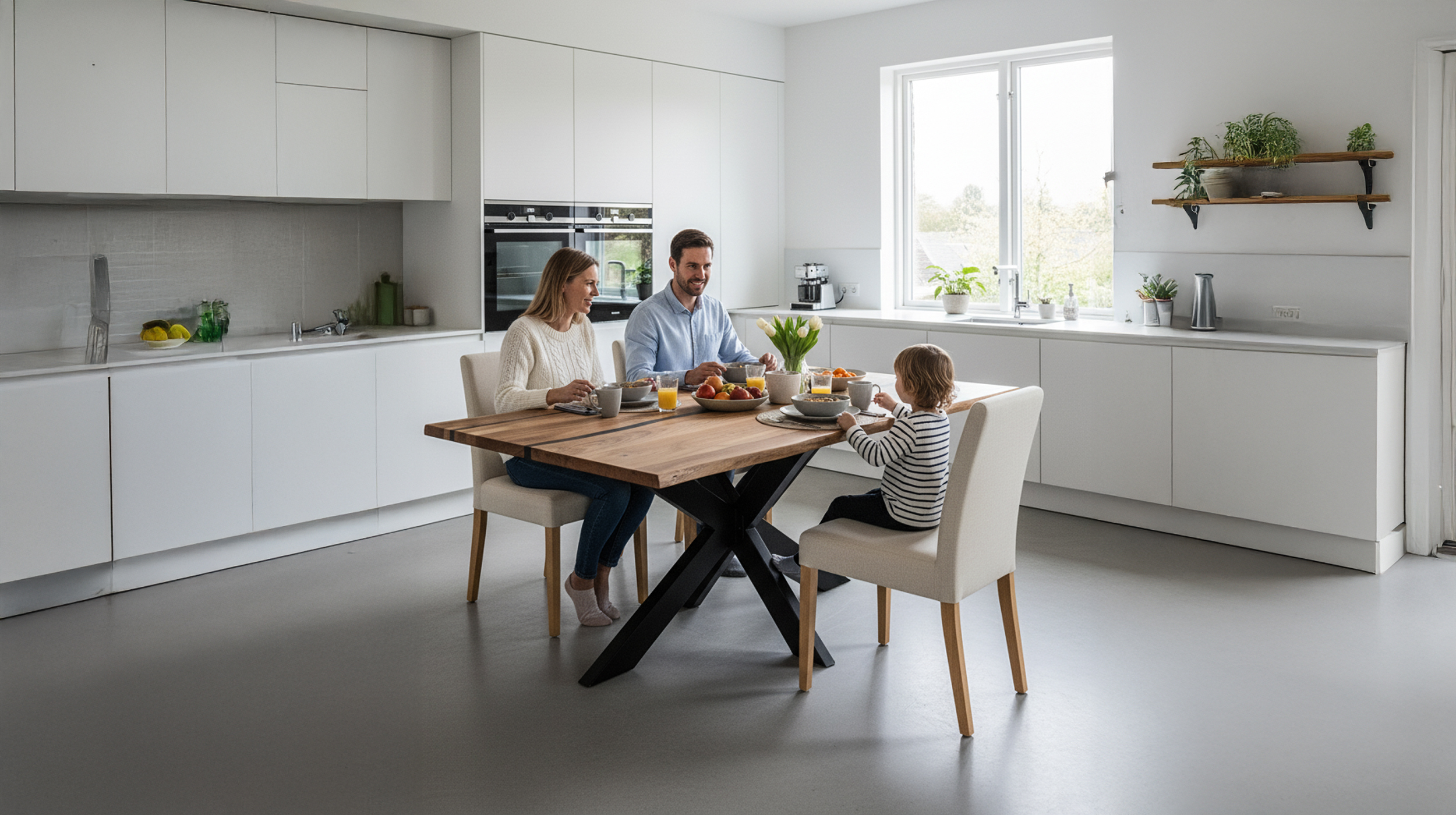 Esstisch Baumkantentisch 200 cm Akazie massiv Epoxidharz - TORVALD