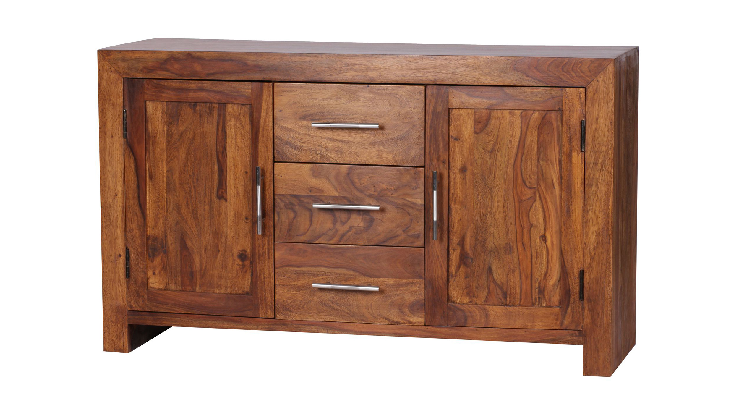 Sideboard mit 3 Schubladen Sheesham massiv 118 cm - SALLA 