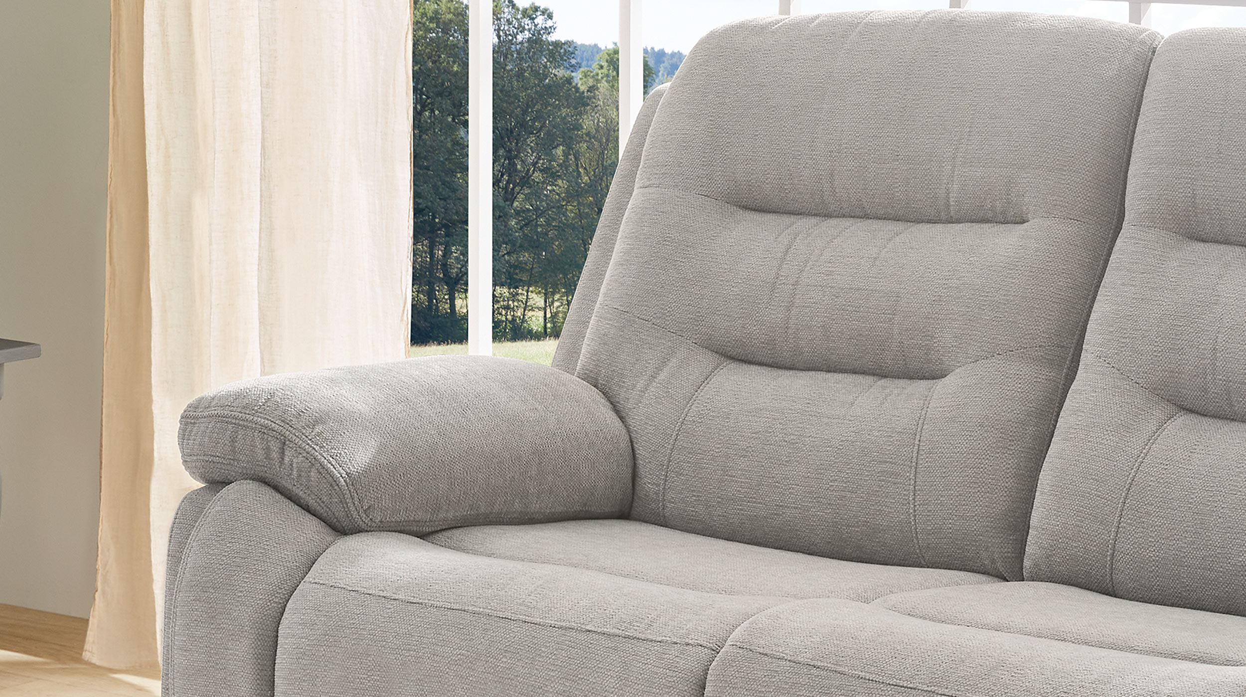 Einzelsofa 2-Sitzer grau 162 cm - mit Relaxfunktion - SYLT