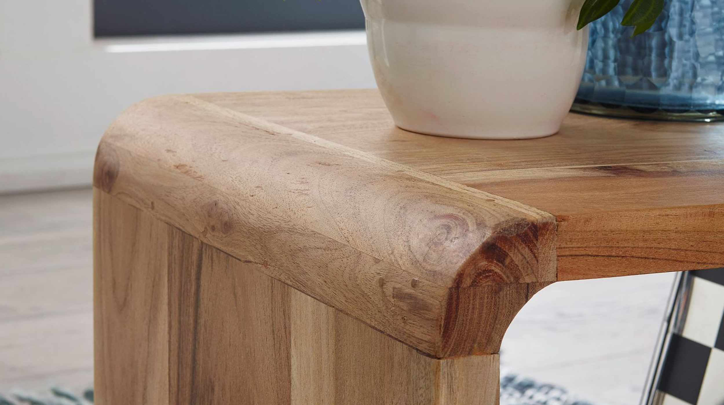 Couchtisch 2er-Set Akazie lackiert massiv 43 x 36 cm - BINA
