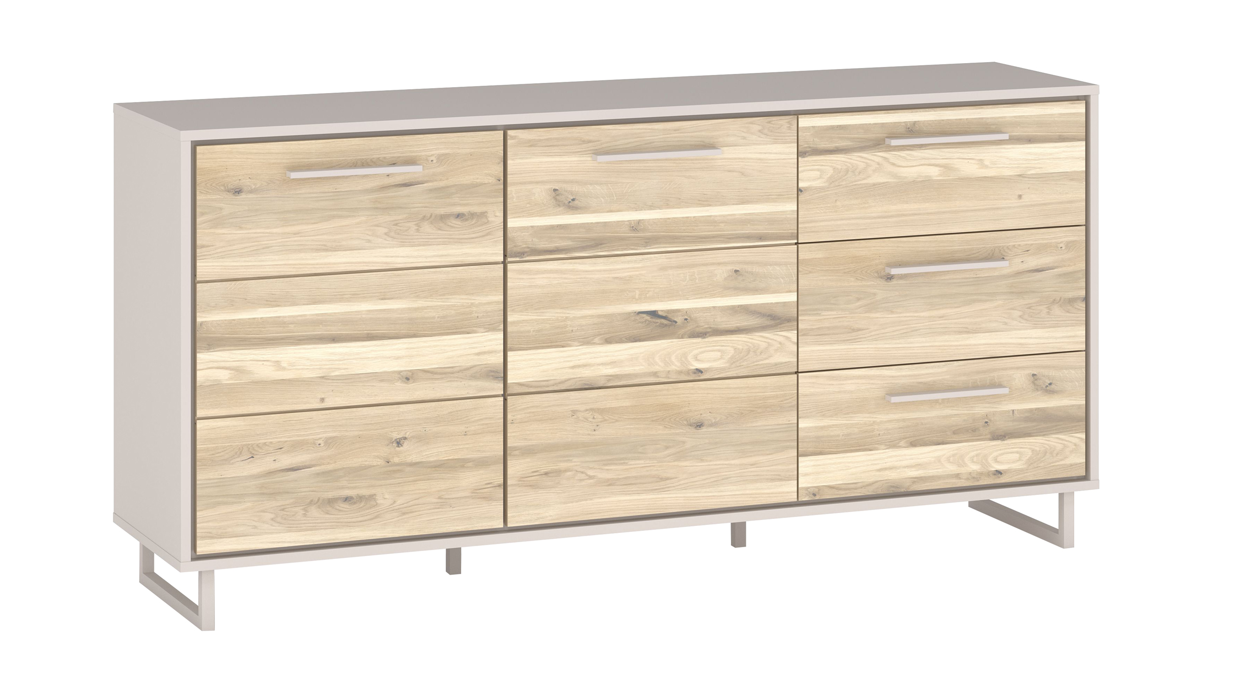 Sideboard mit 3 Schubladen Eiche teilmassiv geölt 163 cm - KAI 