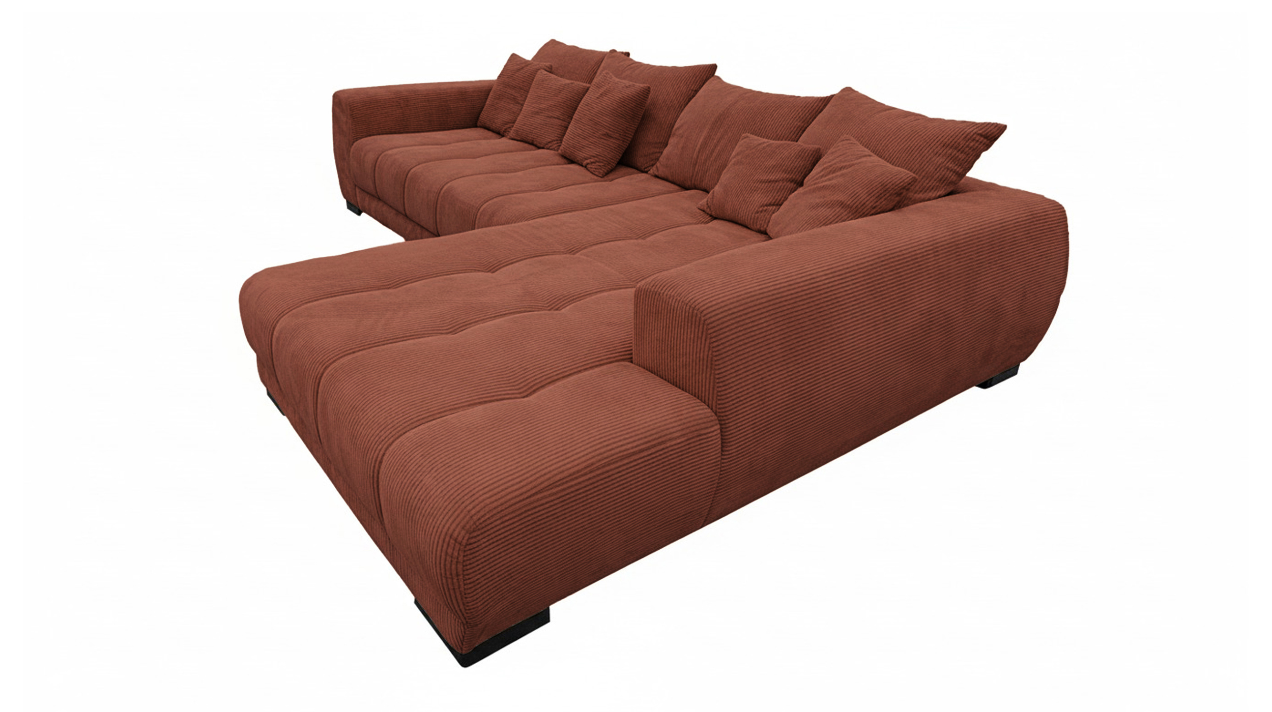 Ecksofa Cord rost elektrisch ausfahrbar 300 cm - OT rechts - ARTEMIS