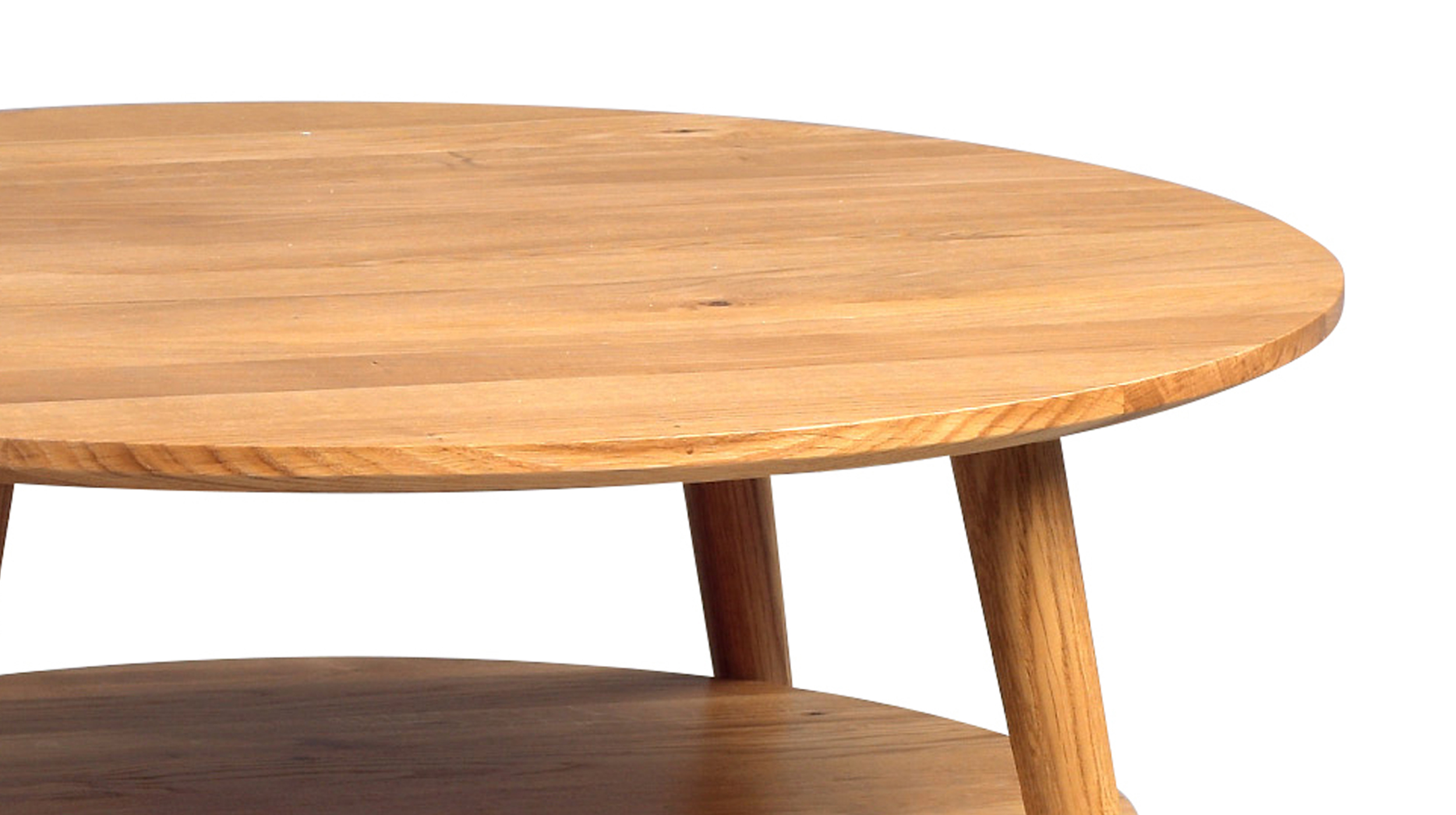 Couchtisch Wildeiche massiv geölt rund 80 x 80 cm - STELLA