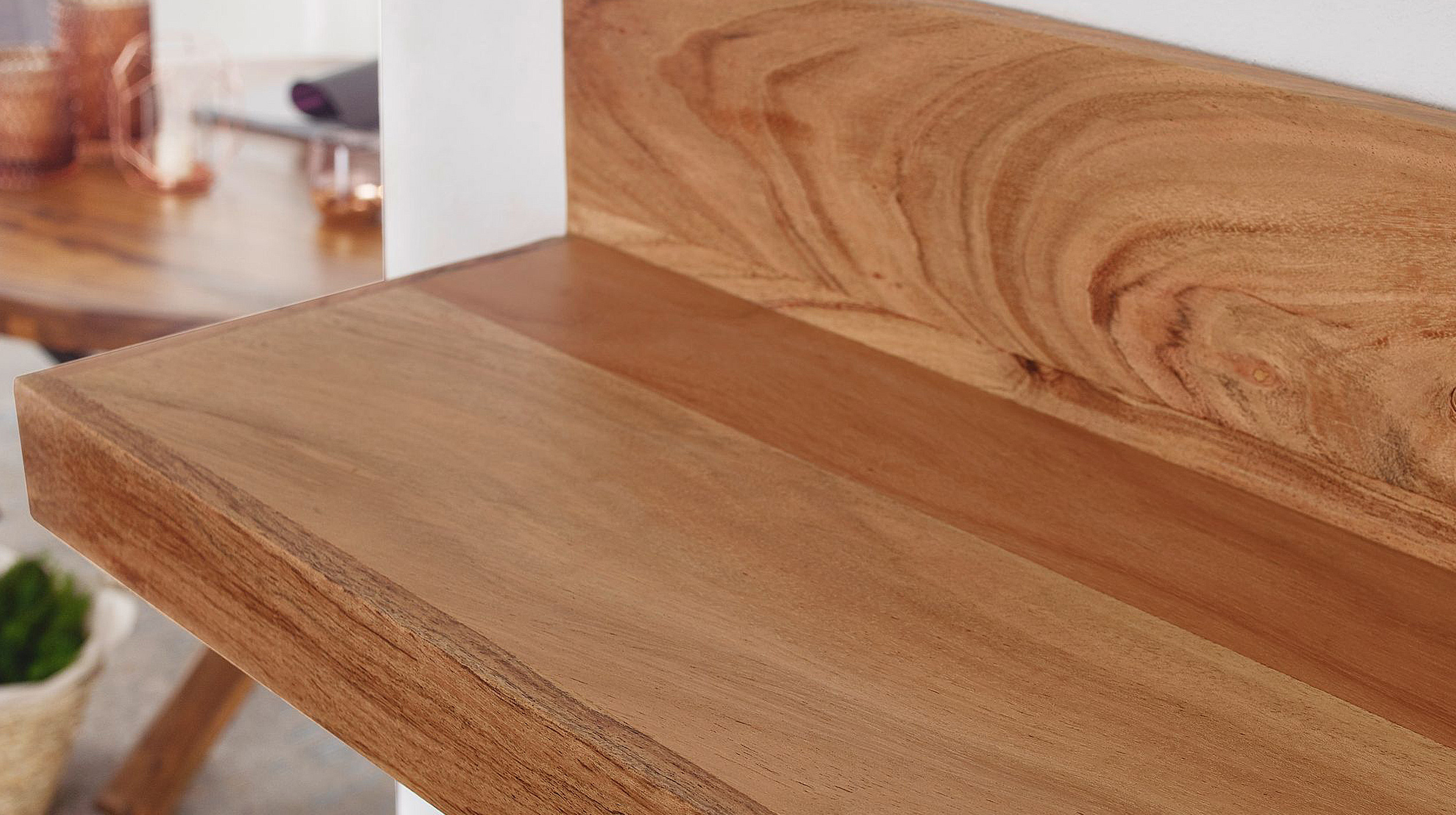 Wandboard Akazie massiv lackiert - 160 cm - METTE 