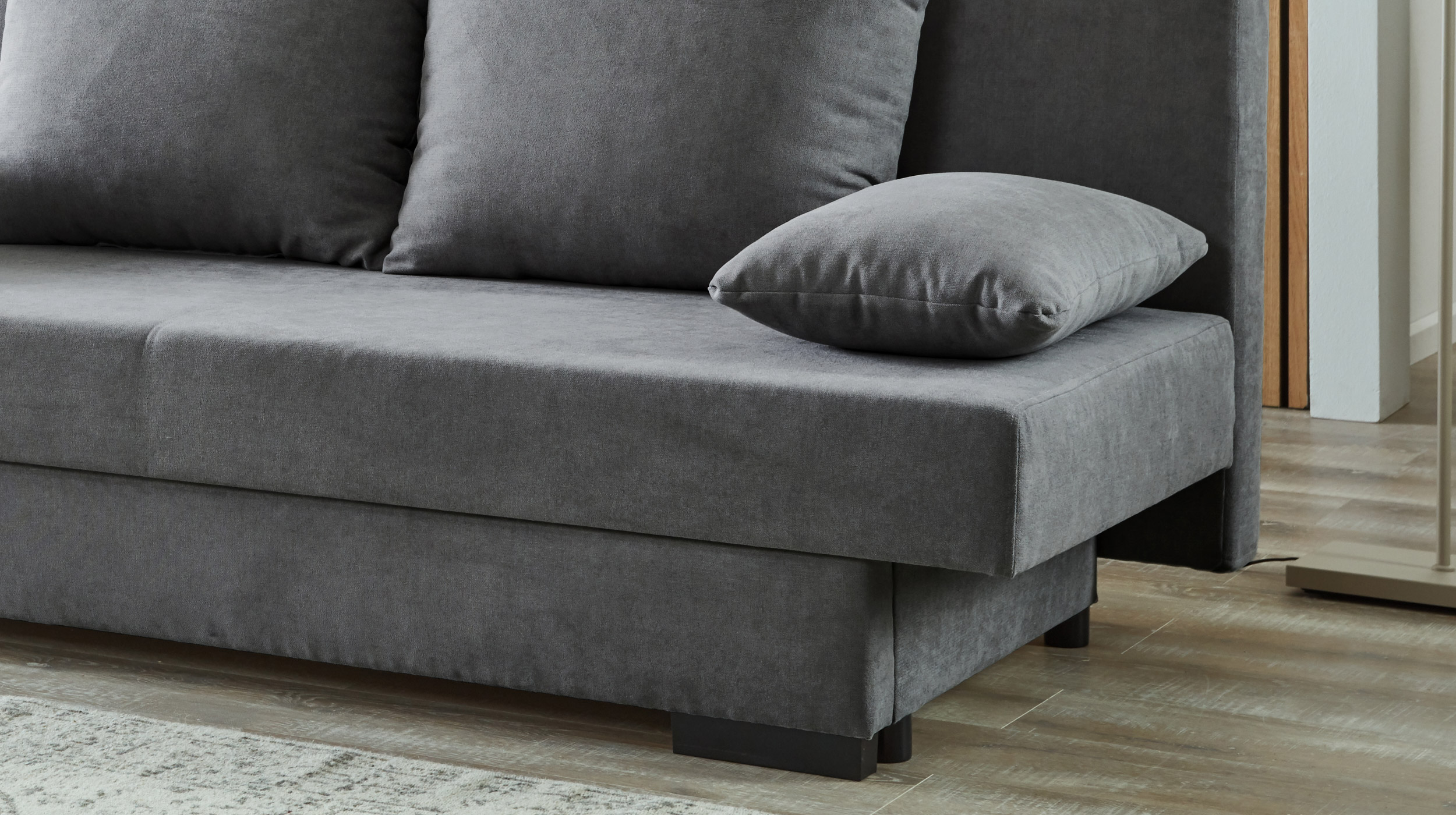 Schlafsofa anthrazit Bettkasten ausziehbar 190 cm - GRONINGEN