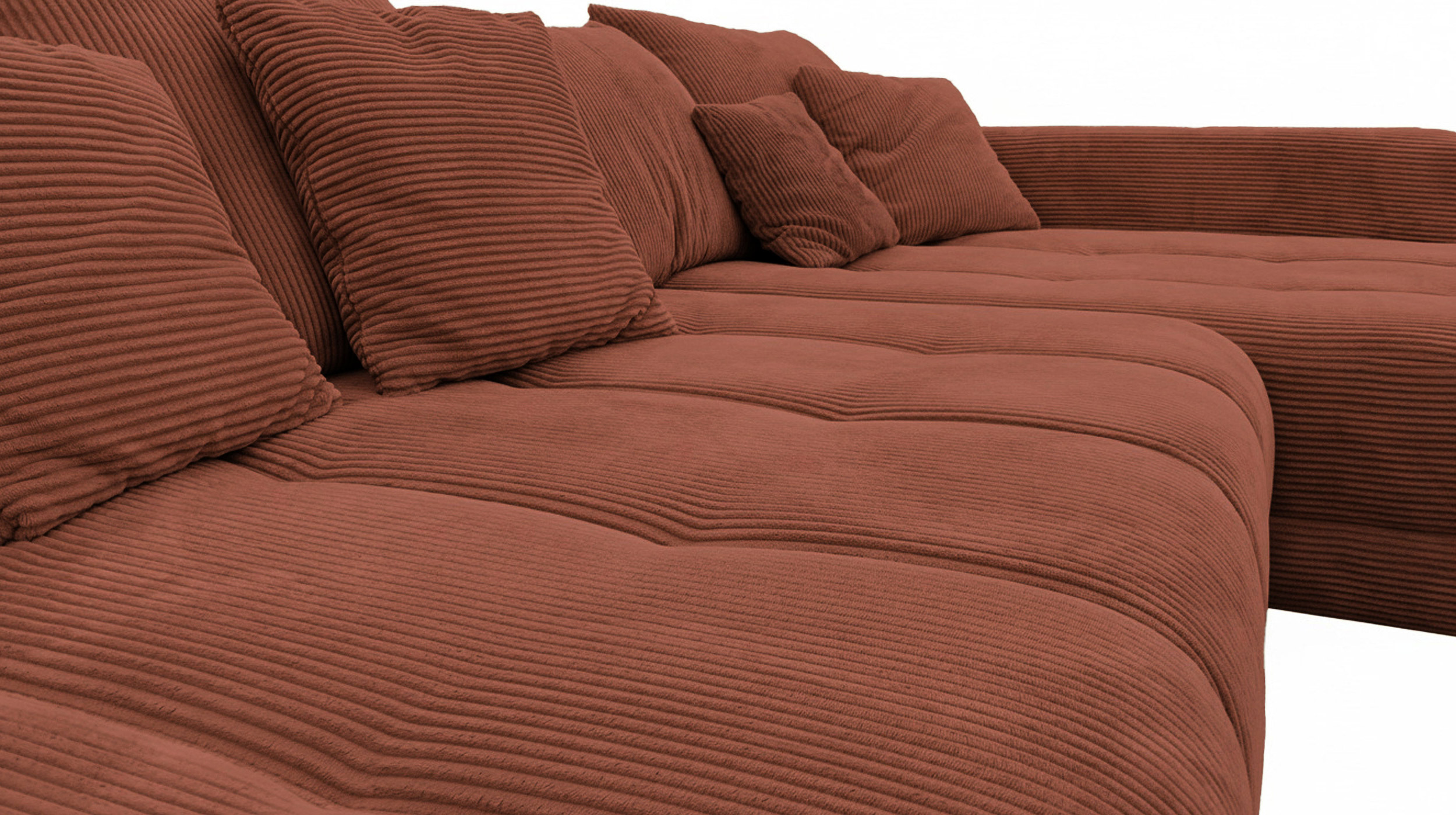 Ecksofa Cord rost elektrisch ausfahrbar 300 cm - OT rechts - ARTEMIS