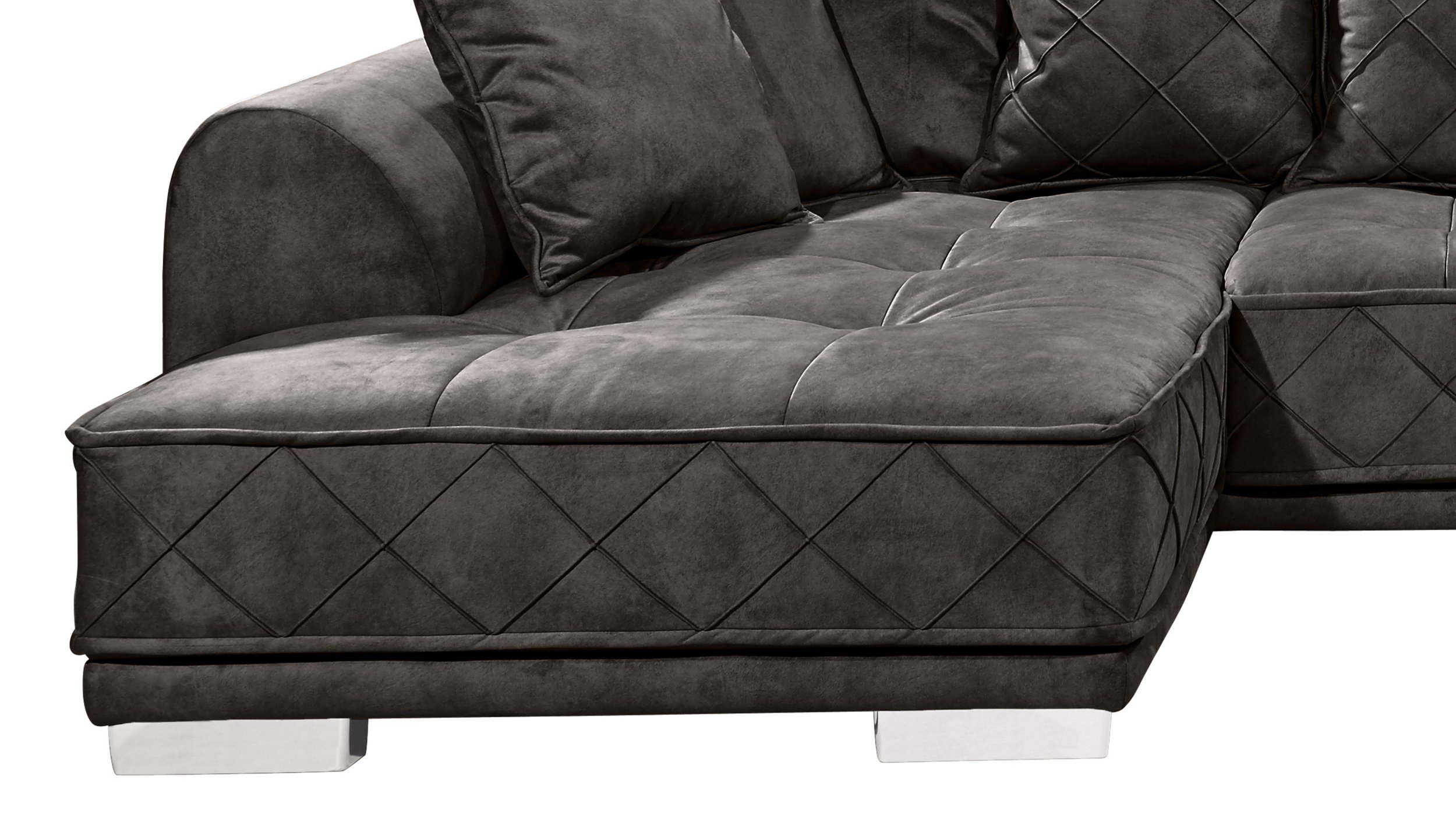 Ecksofa espresso 319 x 194 cm mit Kissen - SENTINA