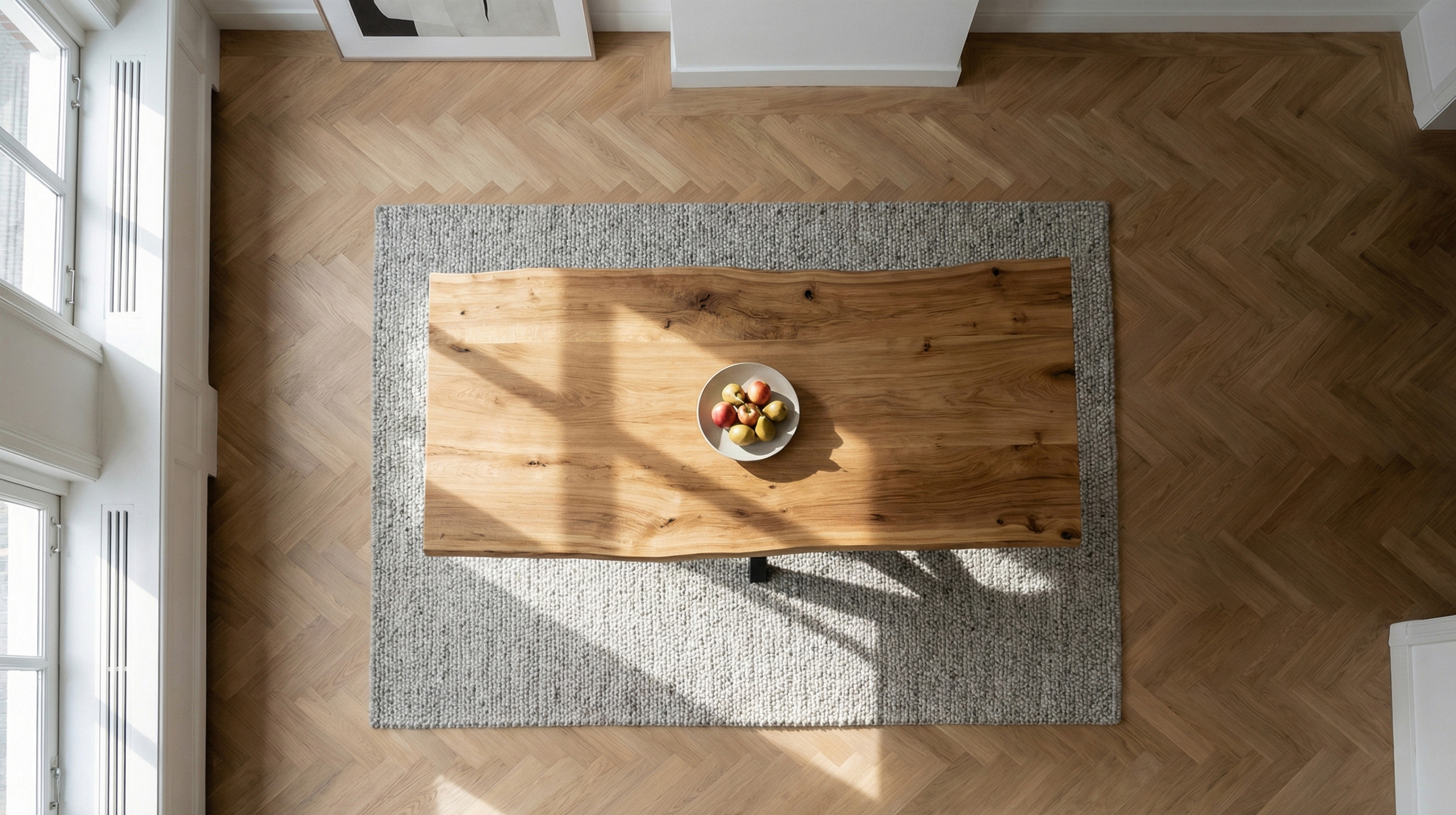 Esstisch Baumkantentisch Optik 220 cm massiv Wildeiche geölt - DAHLIA