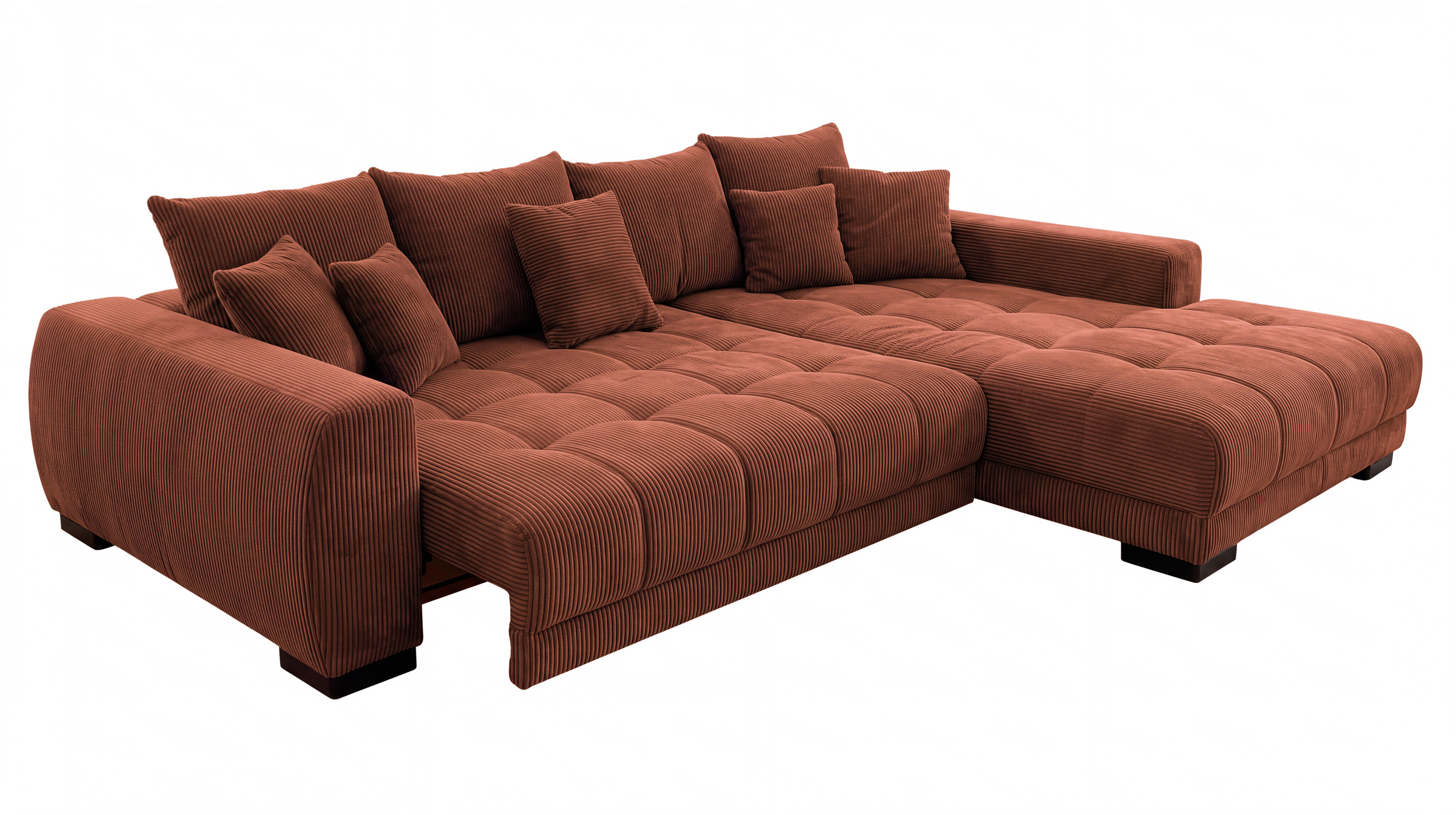 Ecksofa Cord rost elektrisch ausfahrbar 300 cm - OT rechts - ARTEMIS