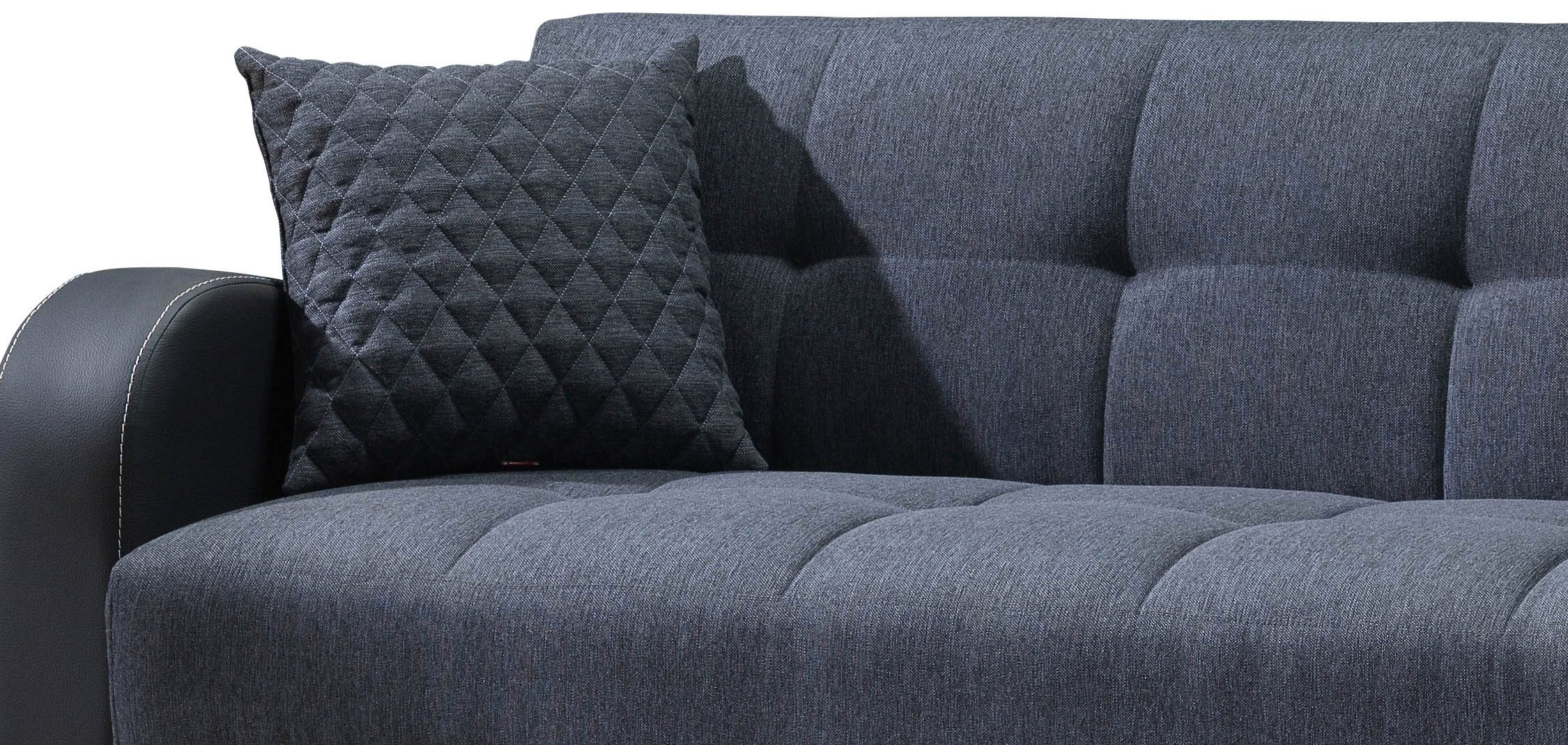 Einzelsofa anthrazit Schlaffunktion ausziehbar 3-Sitzer 220 cm - RIZA