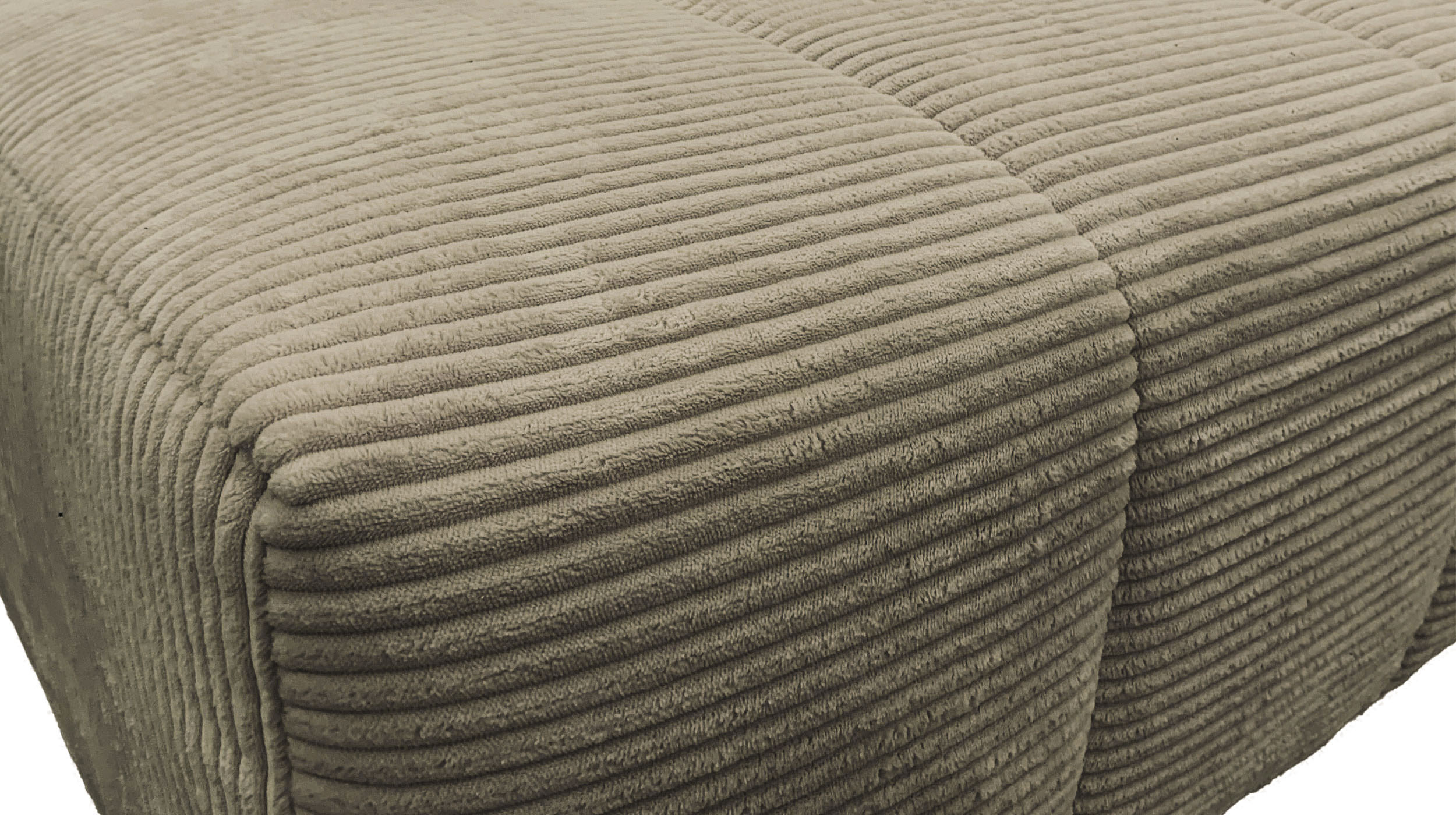 Ecksofa Cord grün ausziehbar - Sitztiefenverstellung 256 cm - OT links - SIMPLE