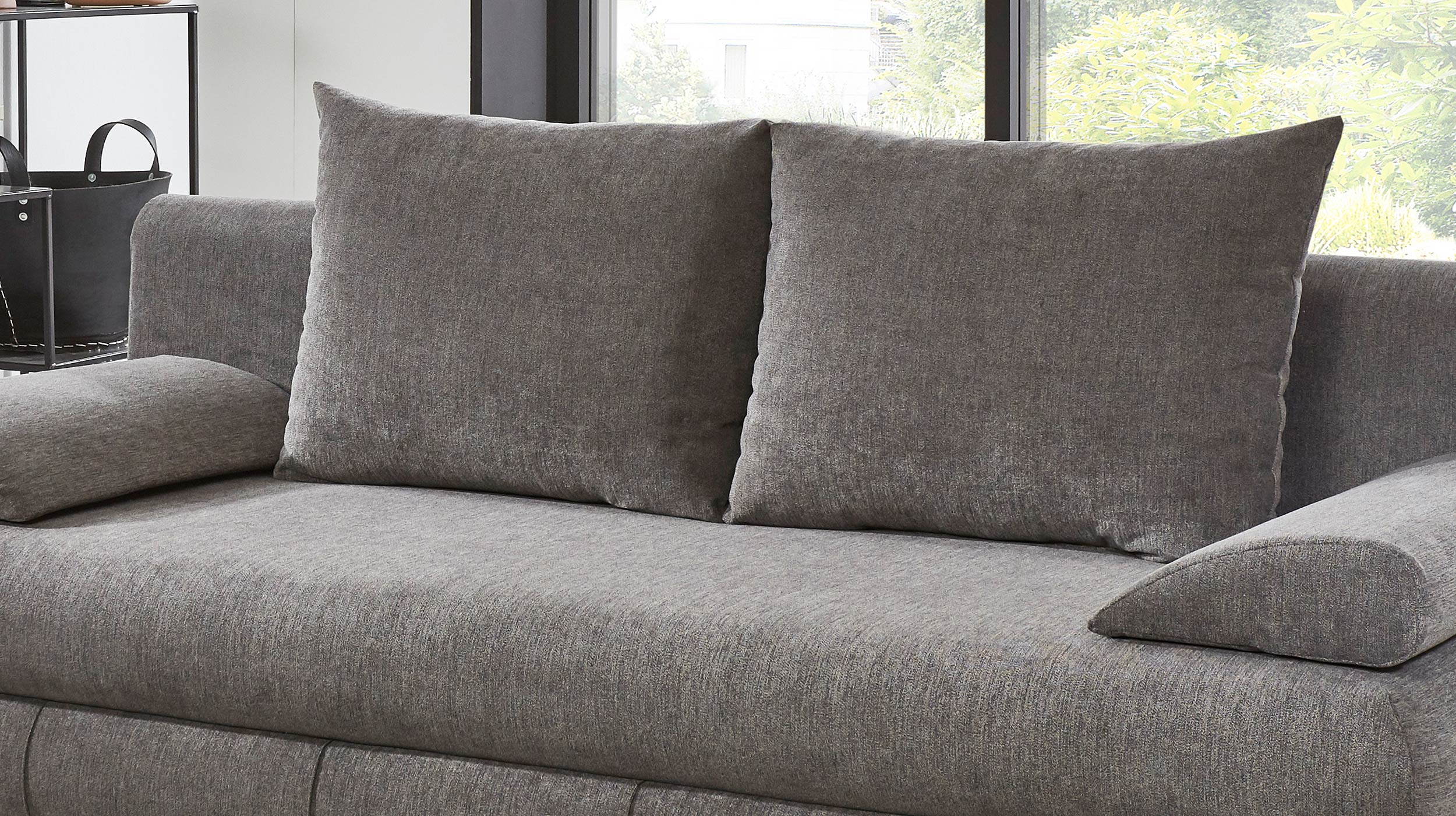 Schlafsofa mit Bettkasten taupe 196 x 92 cm - BENFELD