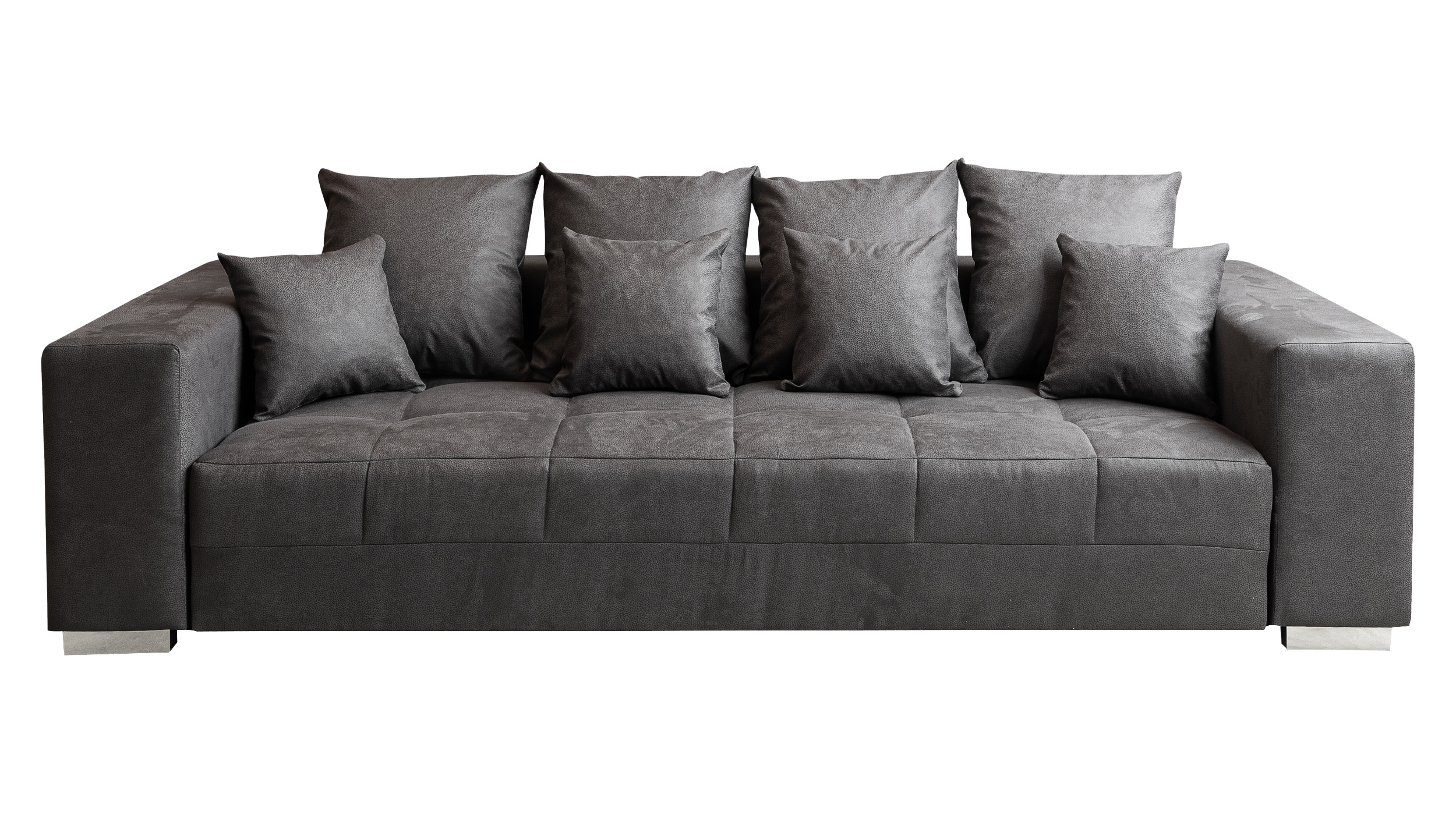 Big Sofa grau Vintage - 254 cm - Microfaser - BORNEO