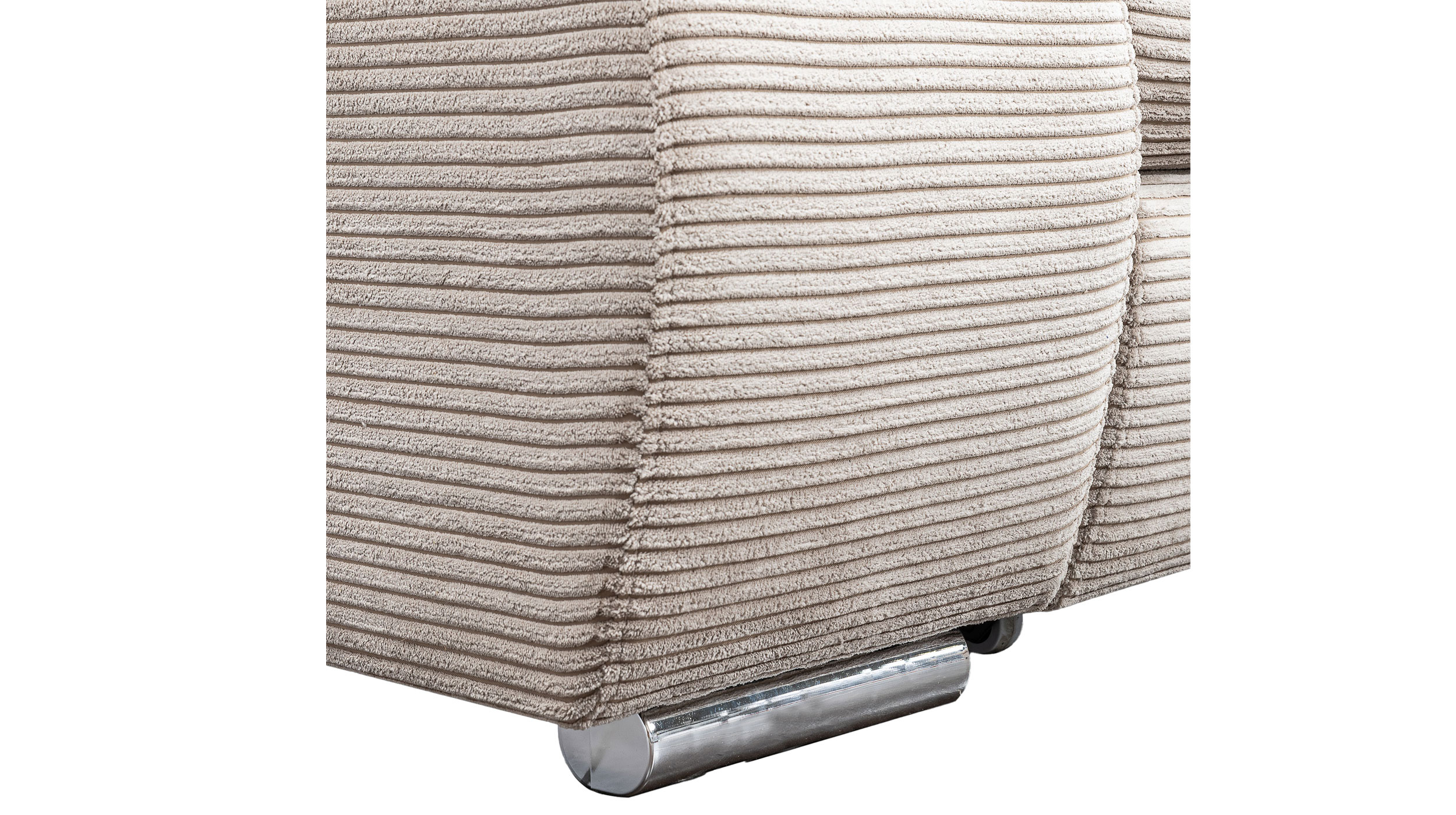 Ecksofa Cord Schlaffunktion creme - Bettkasten 280 cm - COLORADO