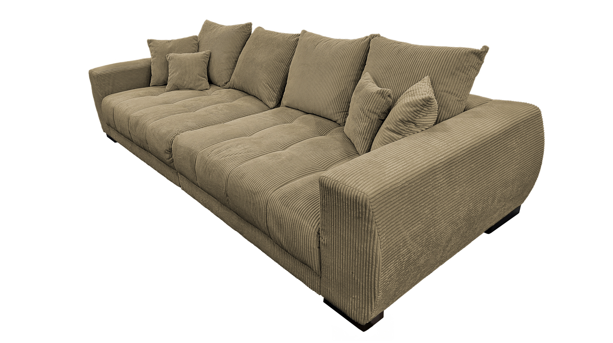 Big Sofa Cord grün mit Nosagunterfederung 300 cm - ARTEMIS