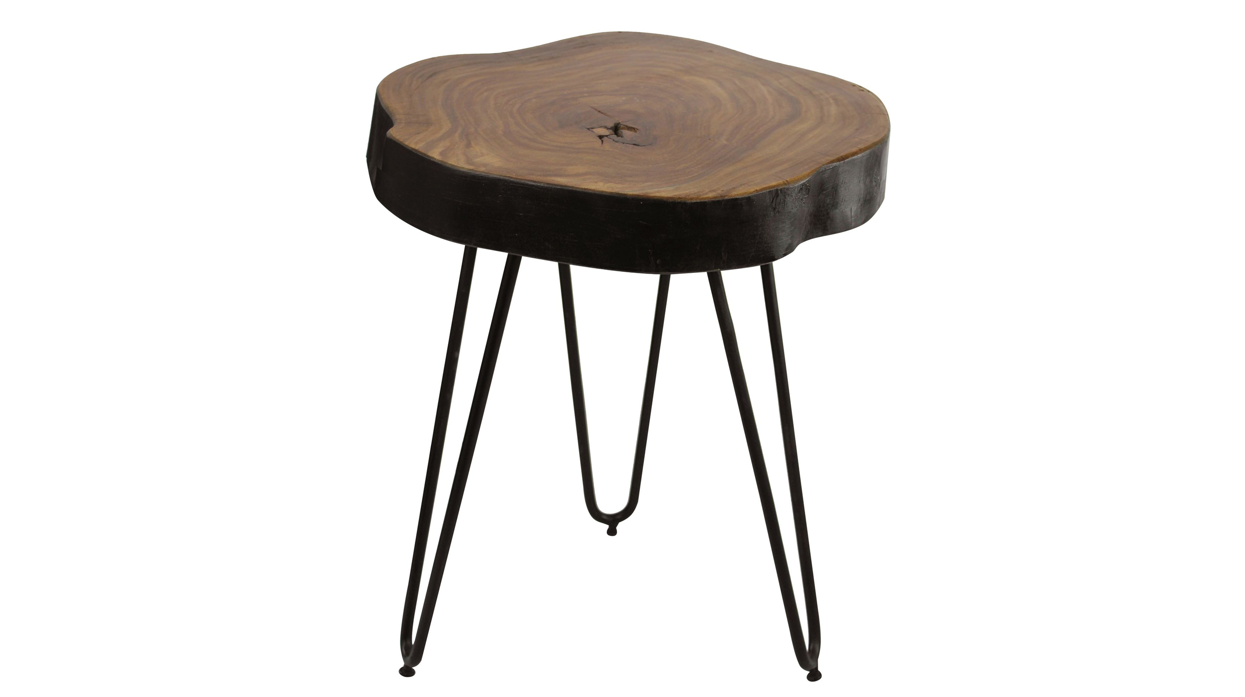 Beistelltisch Sheesham massiv gebeizt - rund - 35 x 46 cm - SKIVA 
