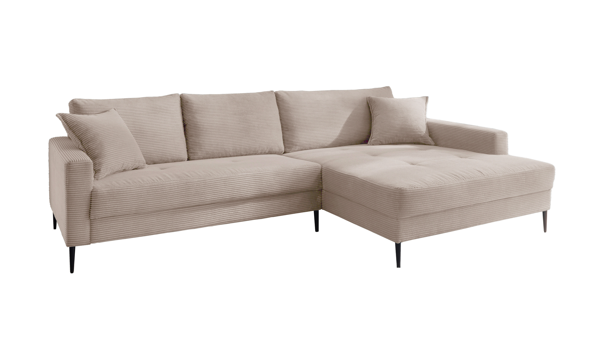 Ecksofa Cord beige 276 x 173 cm - OT rechts - SUMMER
