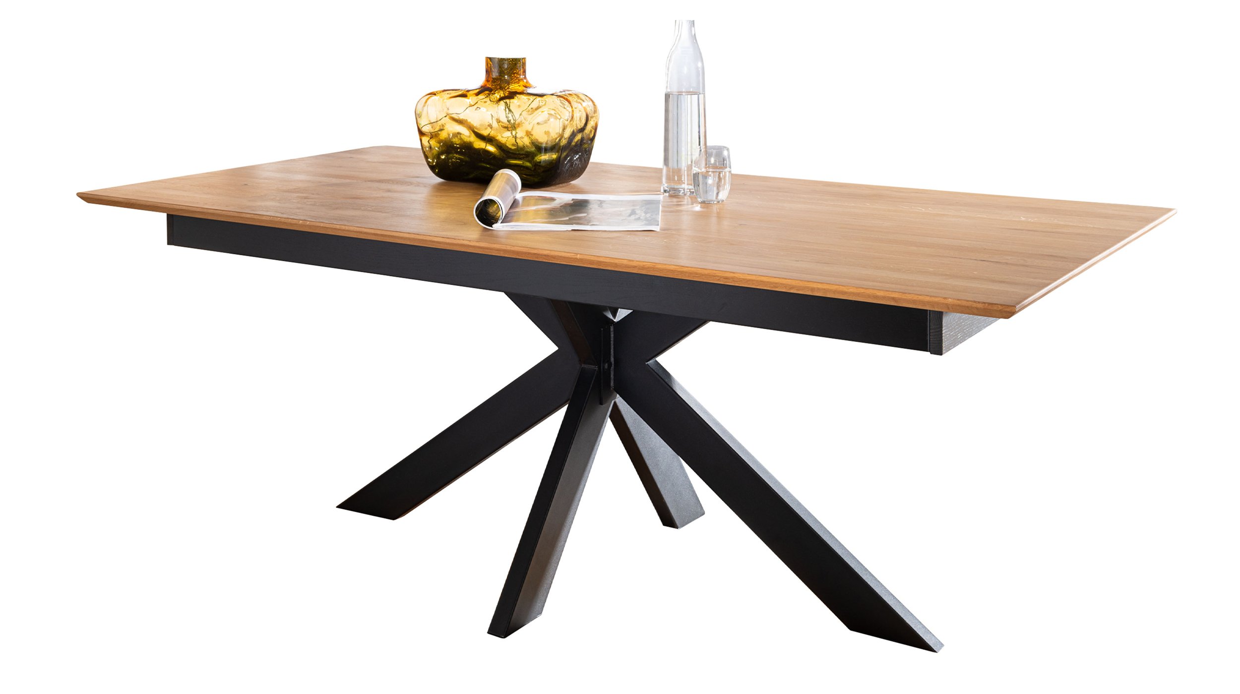 Esstisch Massivholz Wildeiche 200 cm ausziehbar - RICARDO Esstisch Massivholztisch 200 cm Wildeiche ausziehbar - RICARDO