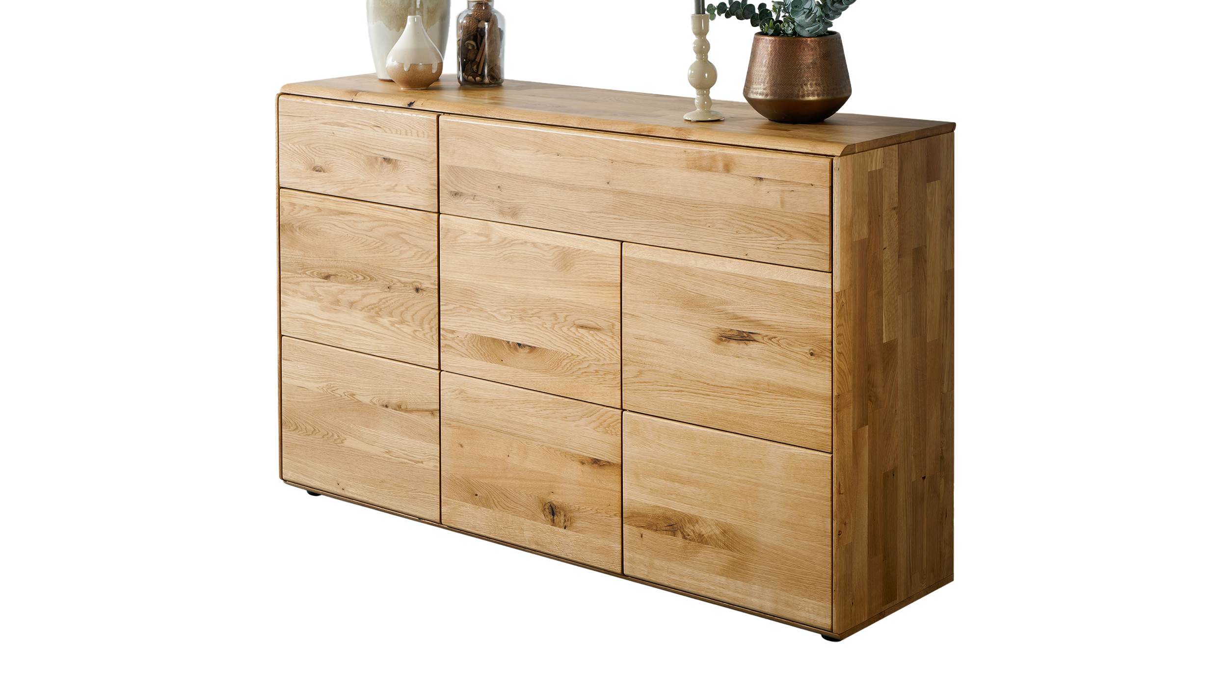 Kommode mit 2 Schubladen Wildeiche massiv geölt 149 cm - SKOV
