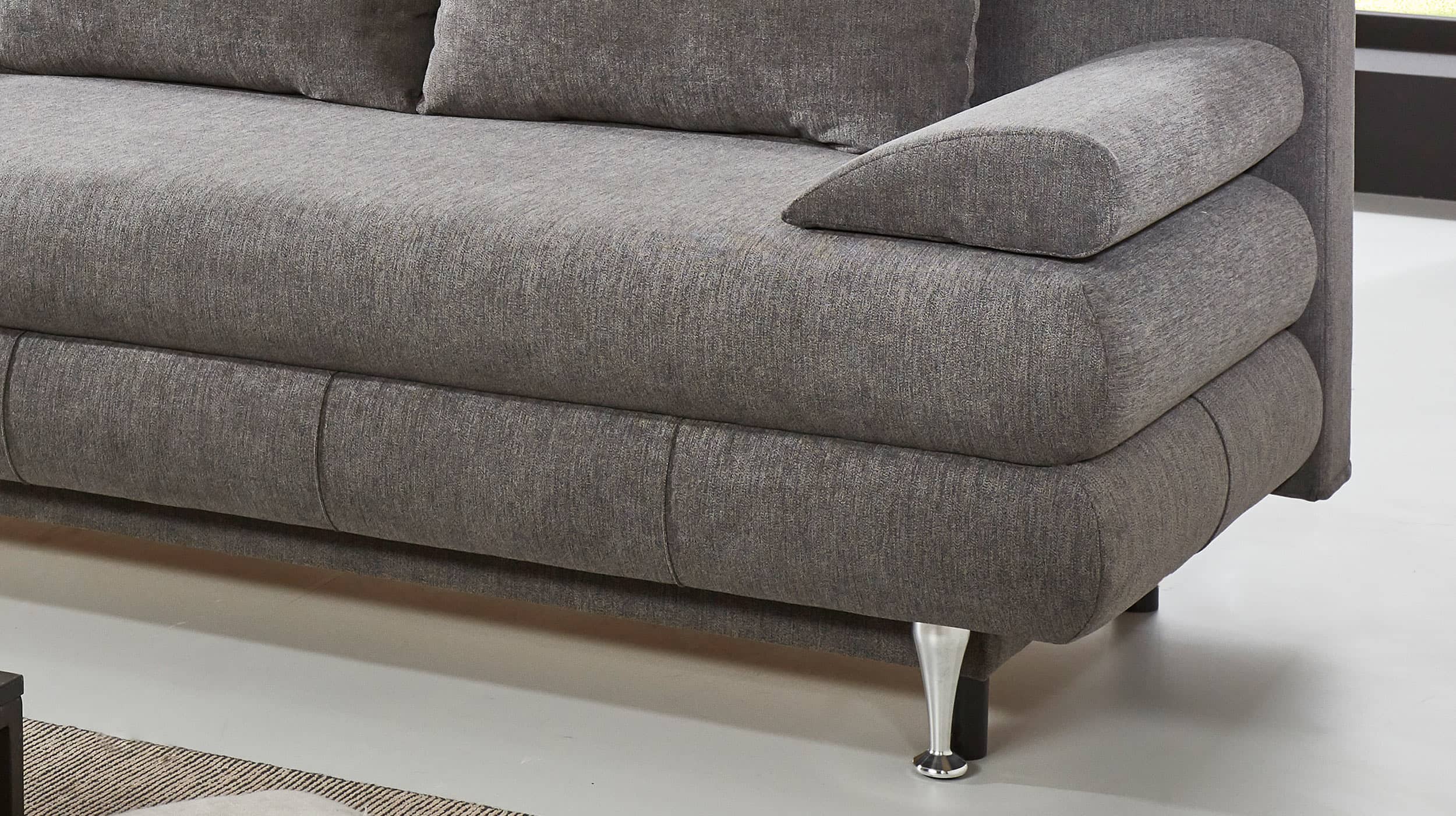 Schlafsofa mit Bettkasten taupe 196 x 92 cm - BENFELD