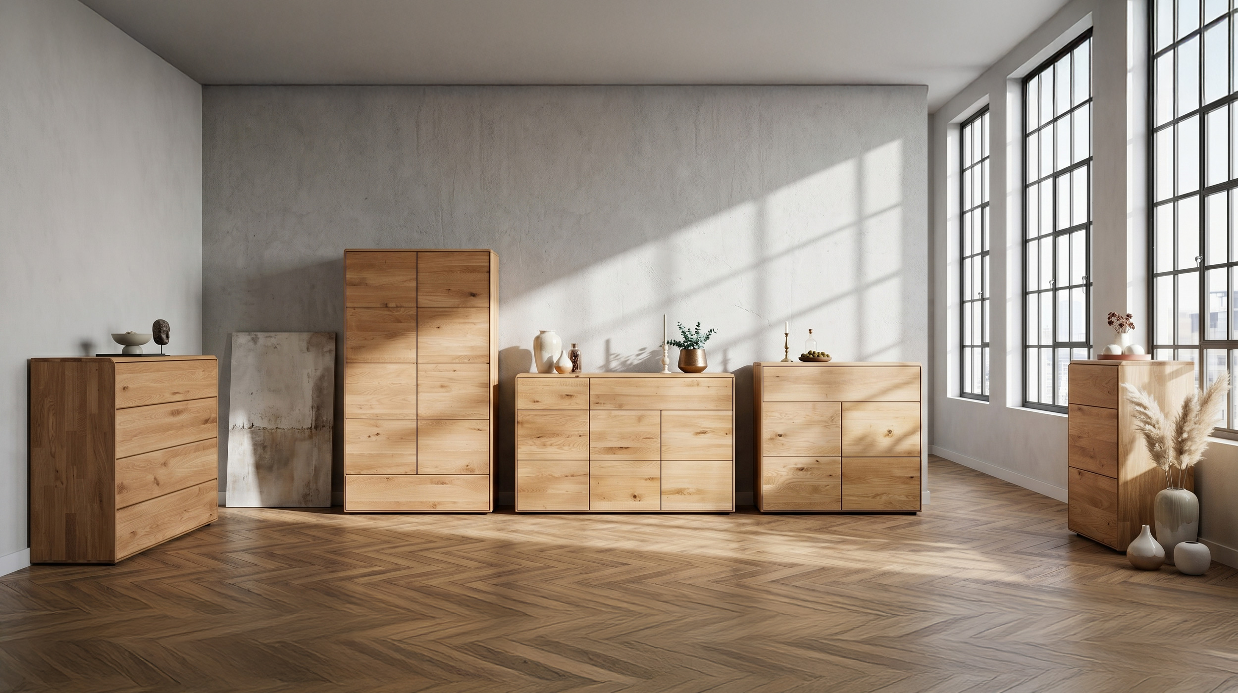 Kommode mit Schublade Wildeiche massiv geölt 51 cm - SKOV