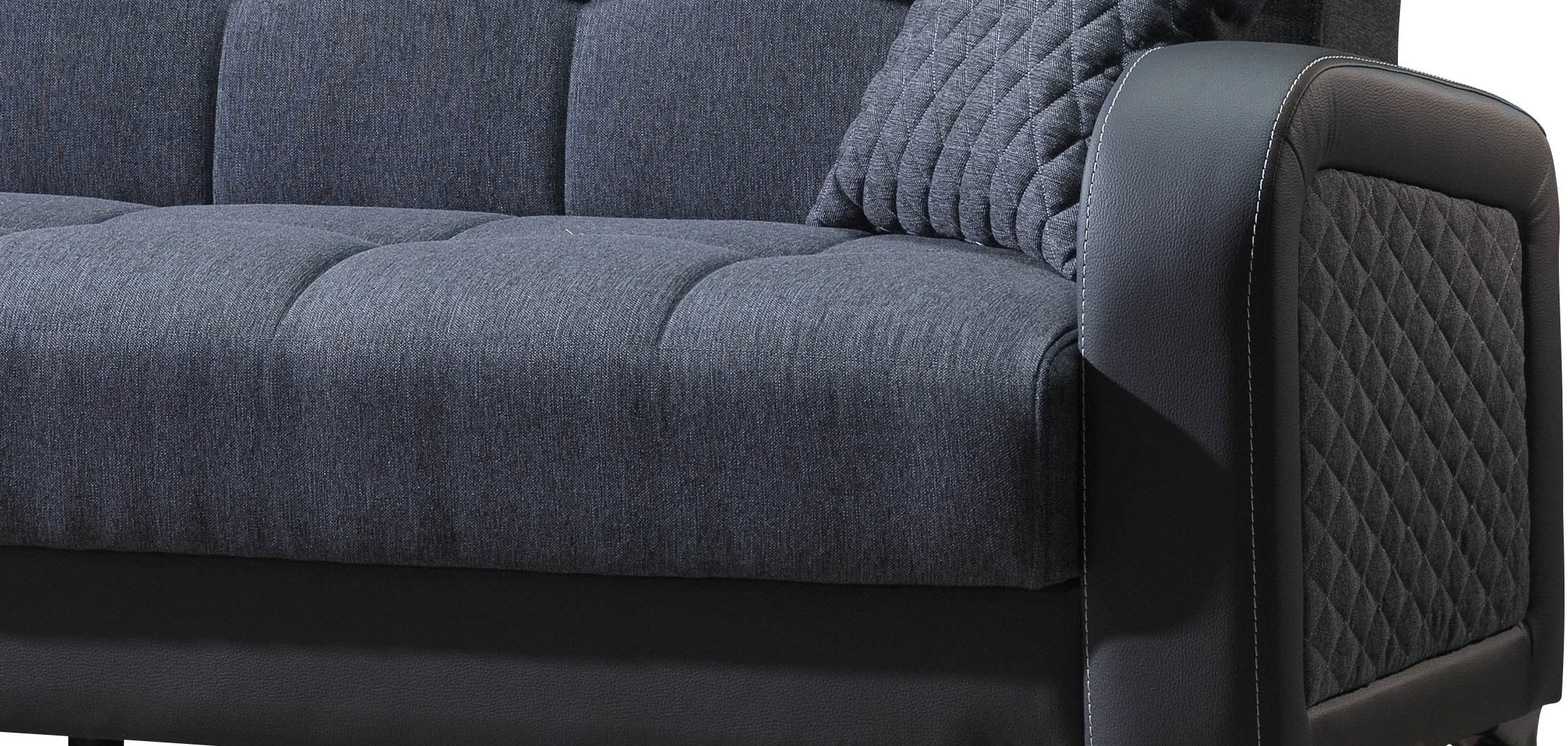 Einzelsofa anthrazit Schlaffunktion ausziehbar 3-Sitzer 220 cm - RIZA