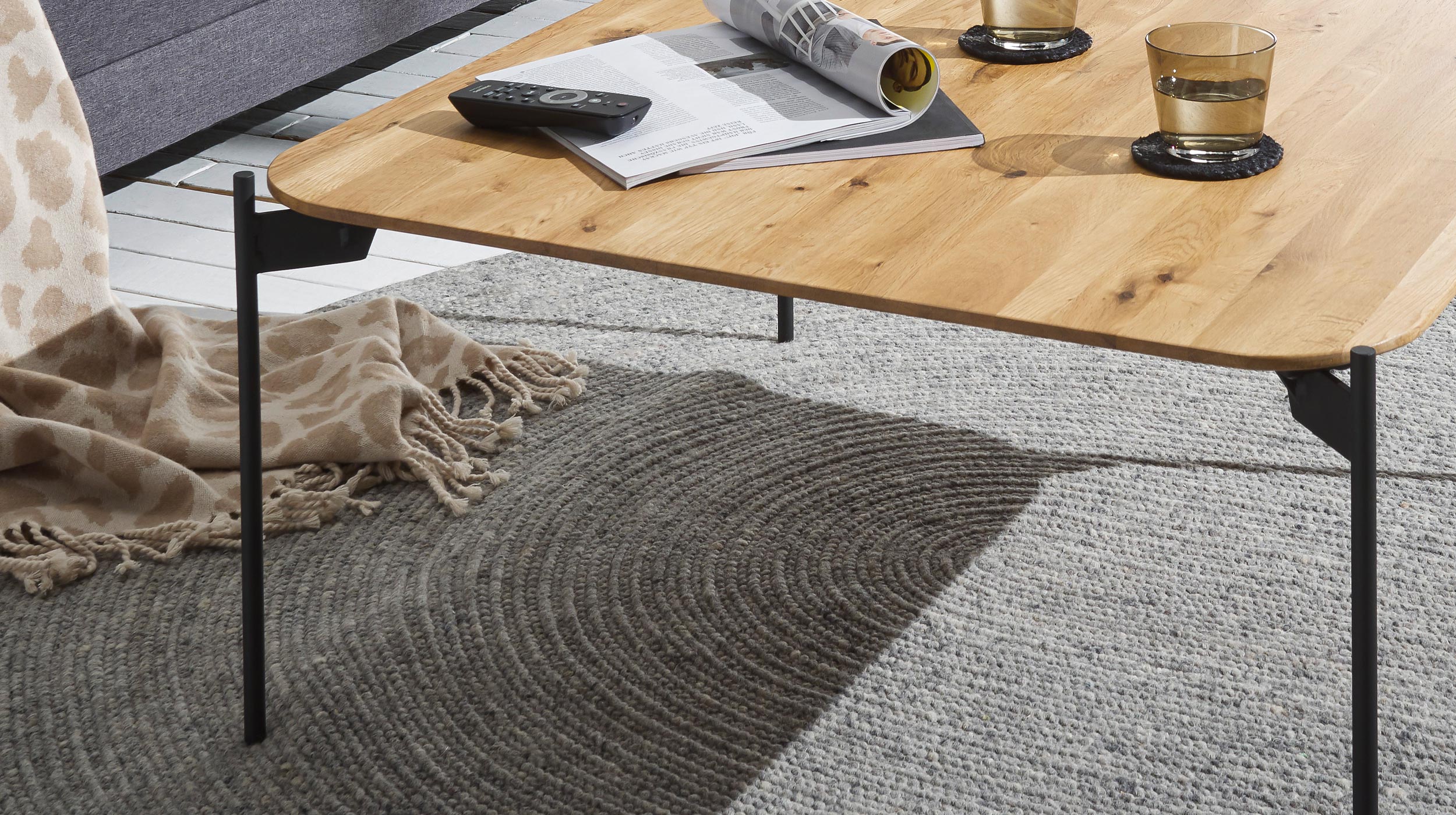 Couchtisch Eiche massiv geölt - 80 x 80 cm - ALTO