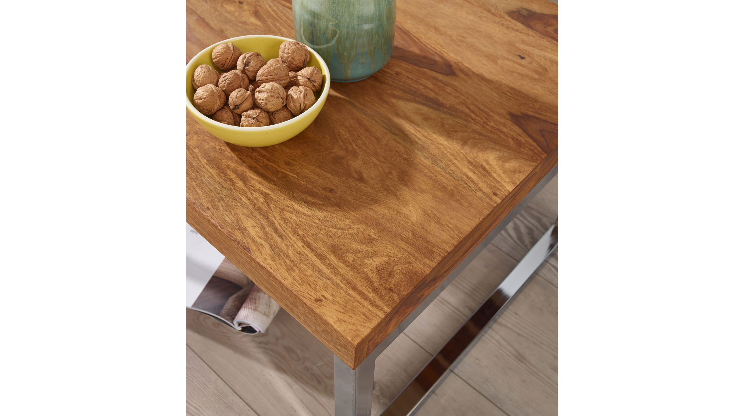 Beistelltisch Sheesham massiv gebeizt - quadratisch - 45 x 45 cm - GRETE