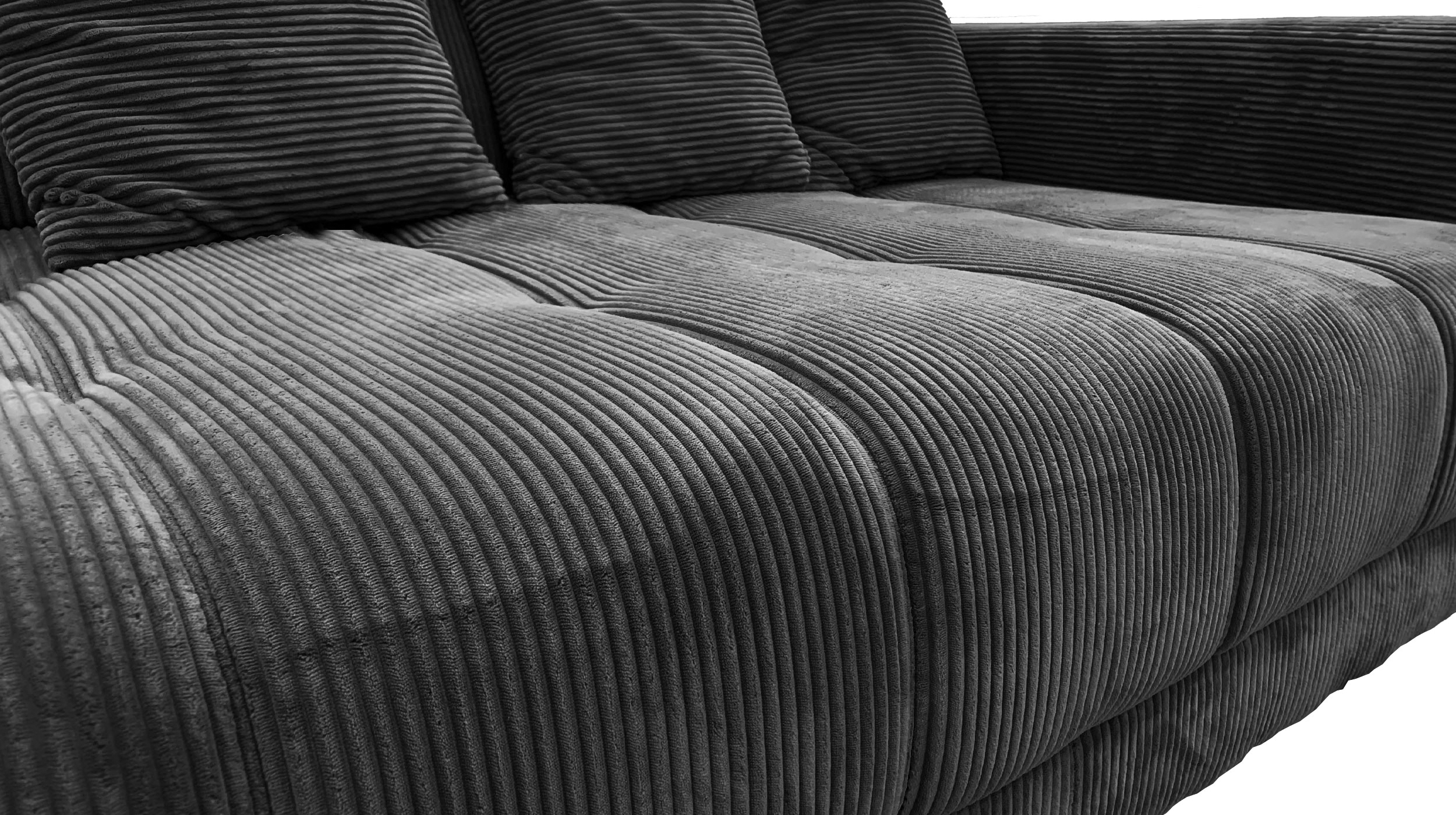 Ecksofa Cord grau 300 x 215 cm - OT links - ARTEMIS
