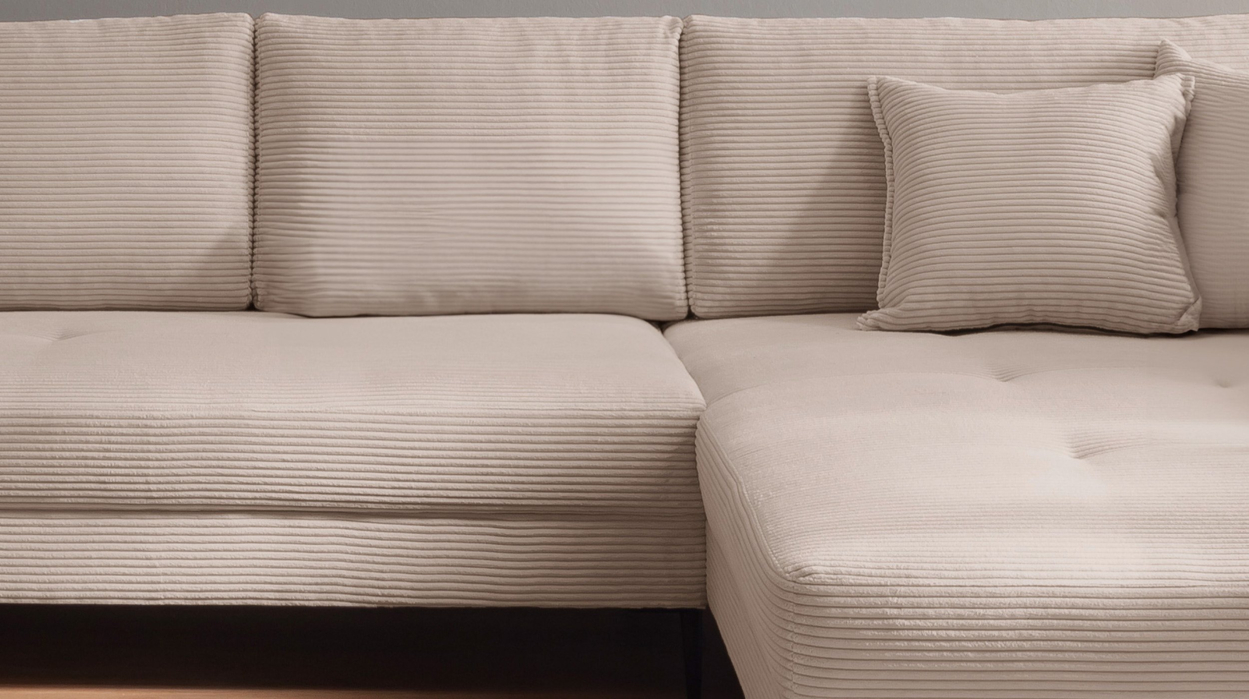 Wohnlandschaft Cord beige - 360 cm - SUMMER 