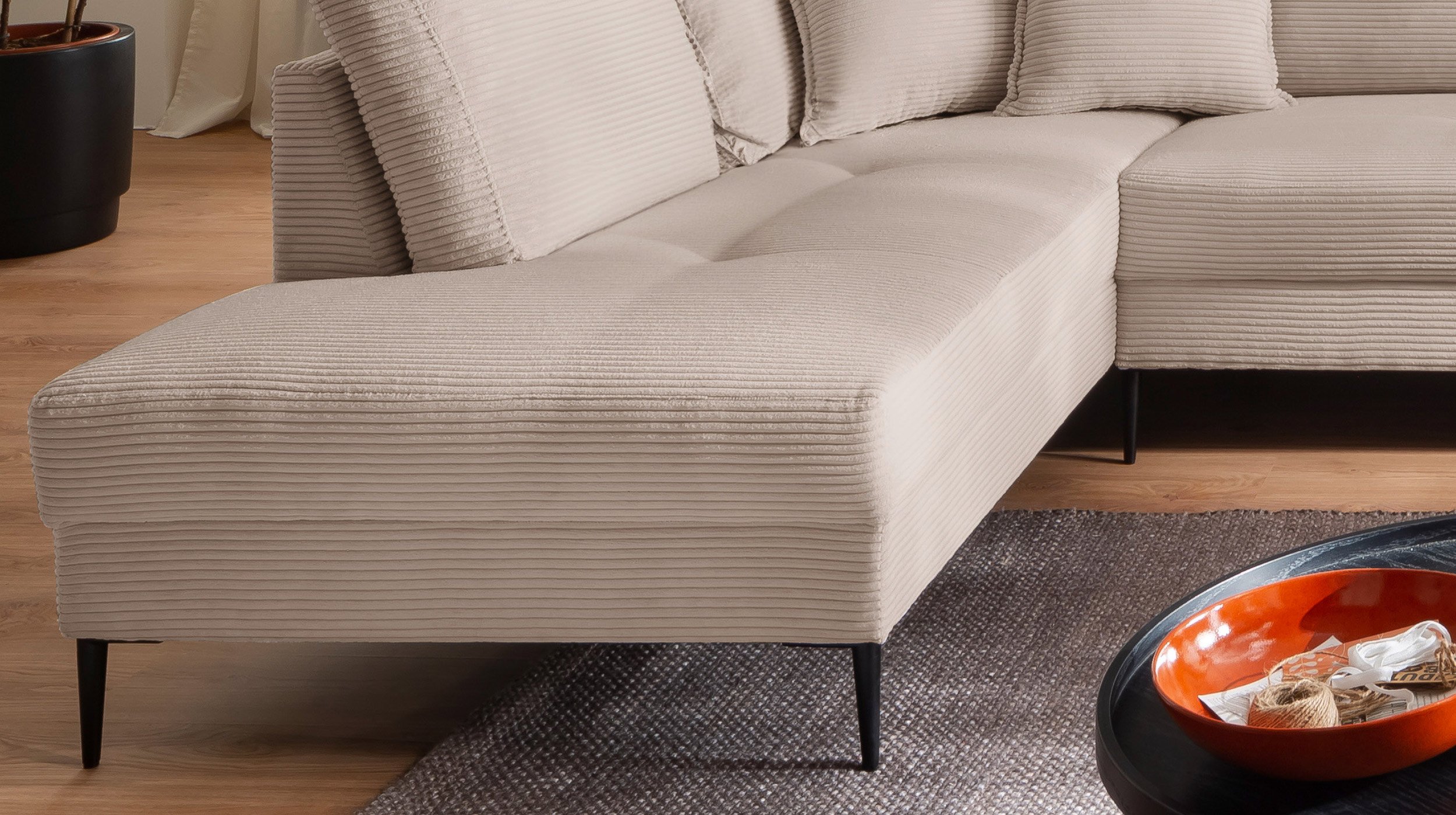 Wohnlandschaft Cord beige - 360 cm - SUMMER 
