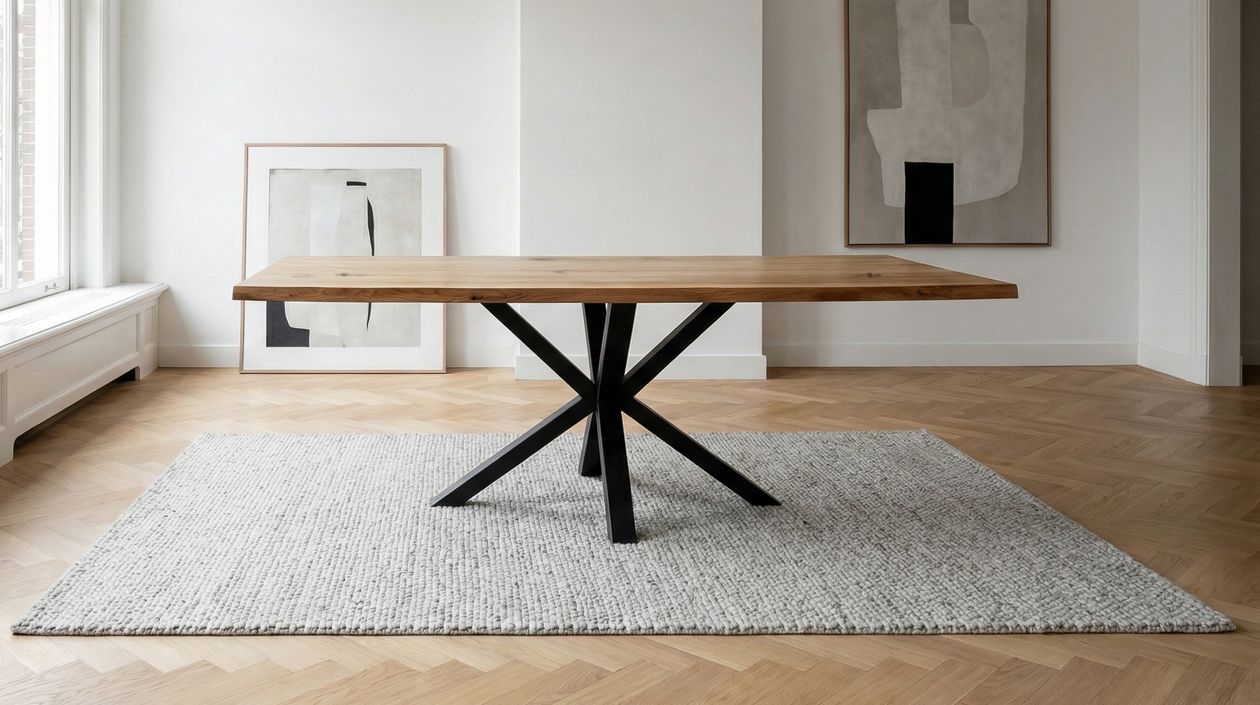 Esstisch Baumkantentisch Optik 200 cm massiv Wildeiche geölt - DAHLIA