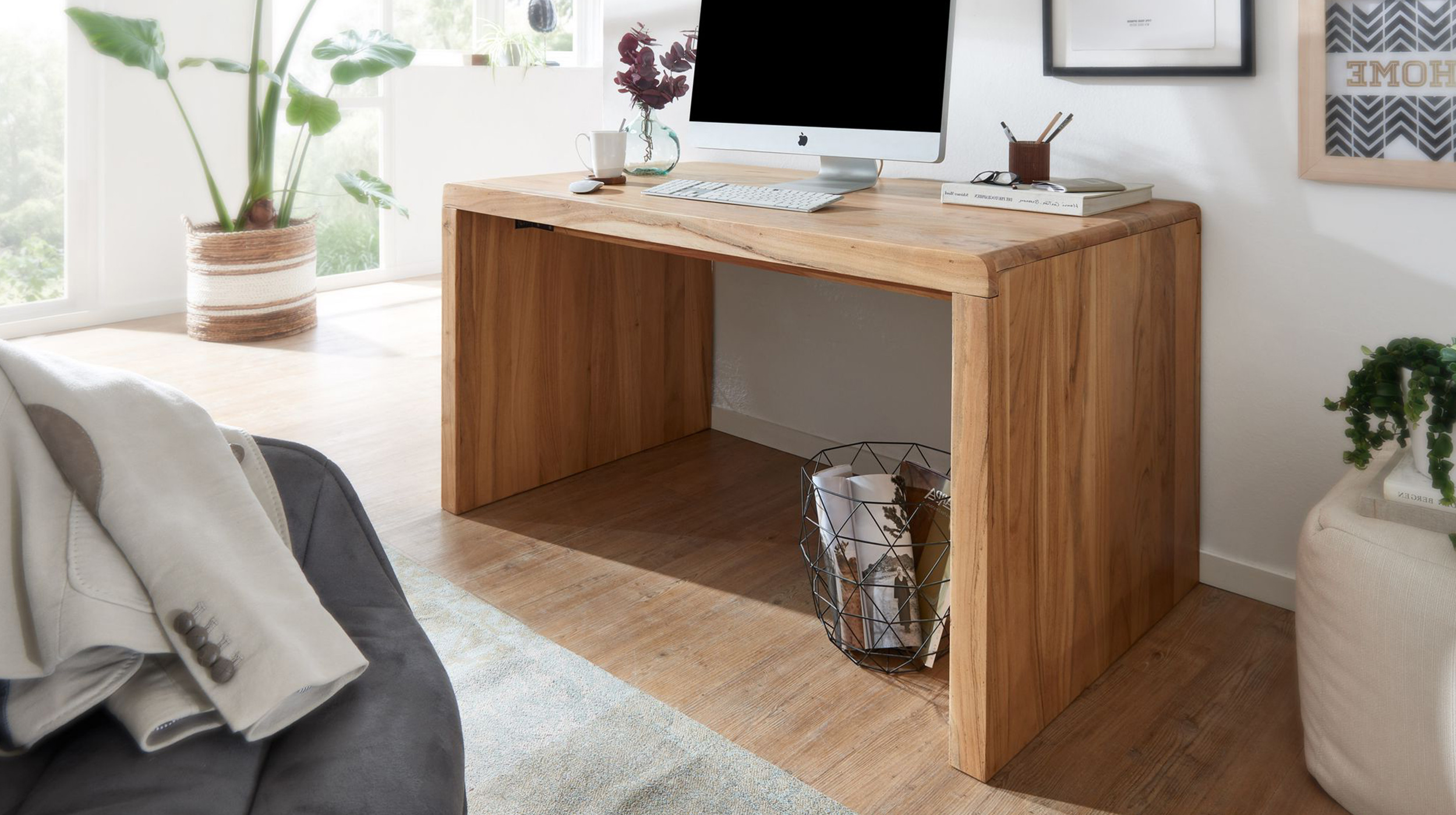 Schreibtisch Akazie Massivholz 140 x 80 cm - BOHATO