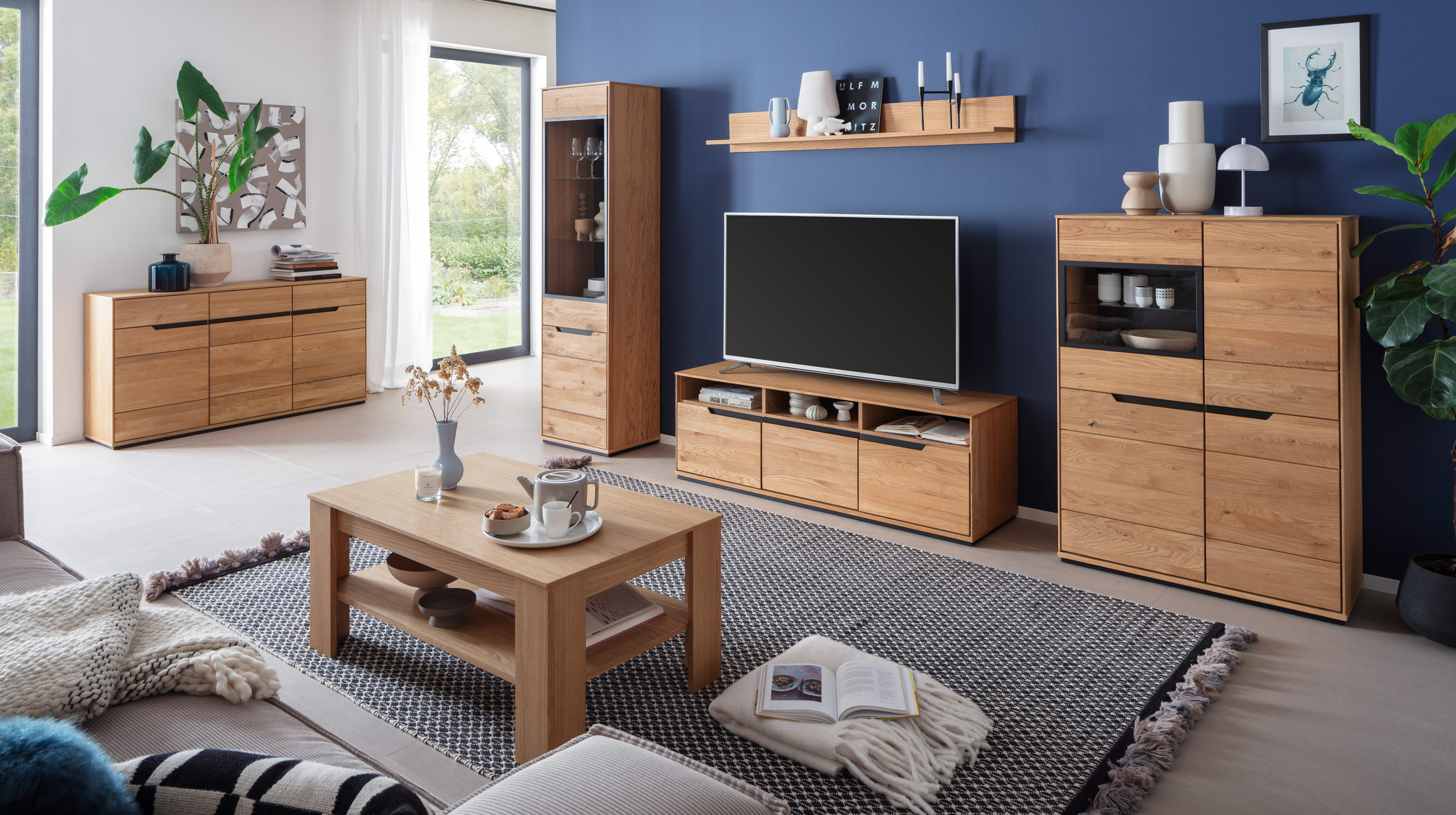 TV - Lowboard Wildeiche geölt teilmassiv 153 cm TV - Board - ARAYA