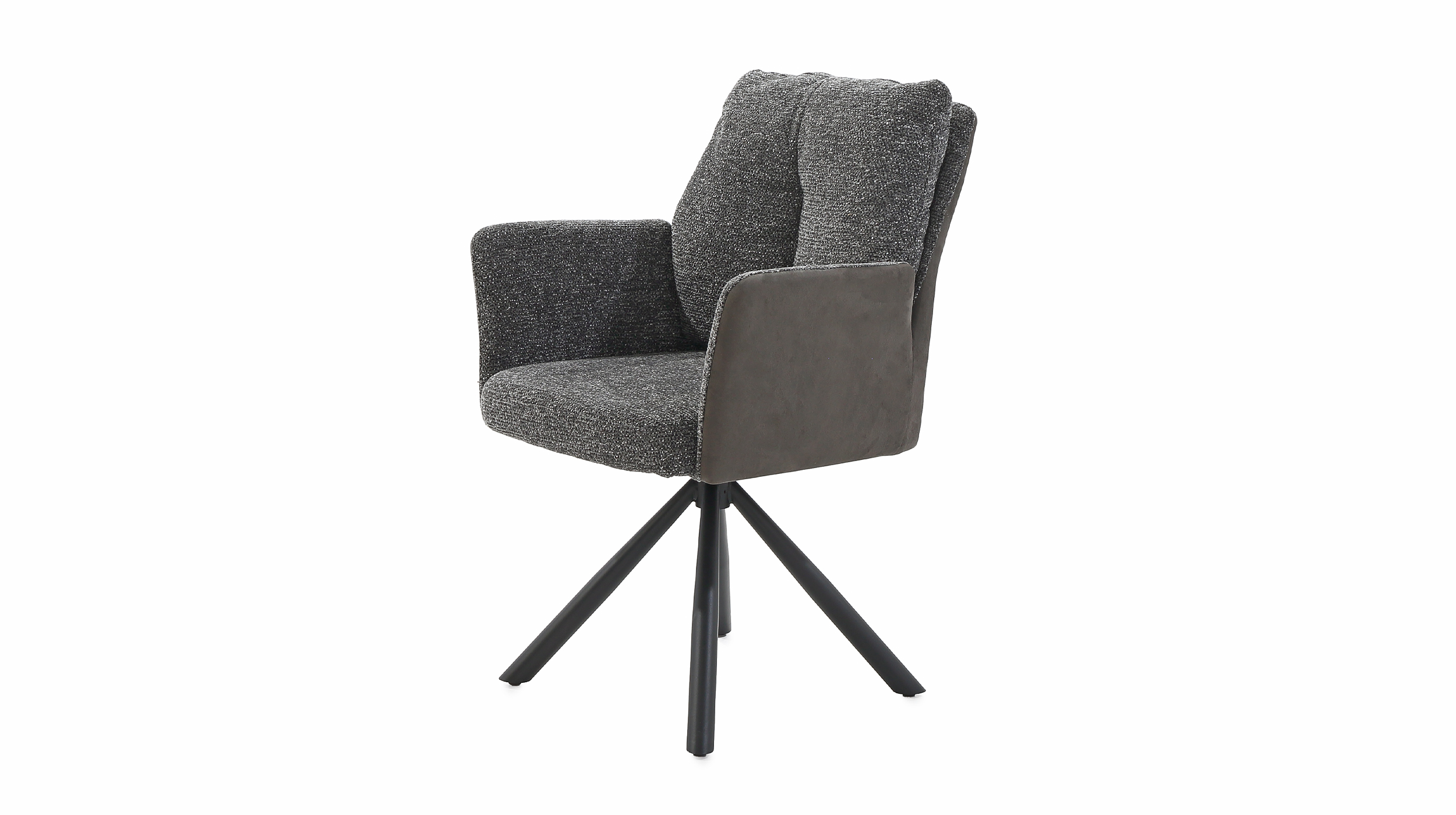 Armlehnstuhl grau Webstoff Microfaser Taschenfederkern - SHELBY