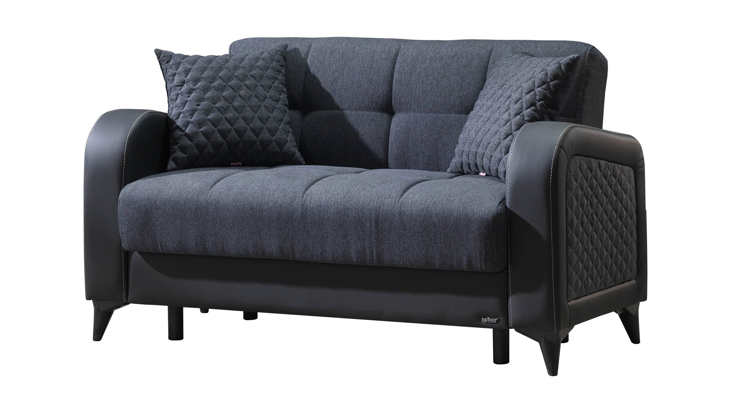 Einzelsofa anthrazit Schlaffunktion ausziehbar 2-Sitzer 150 cm - RIZA