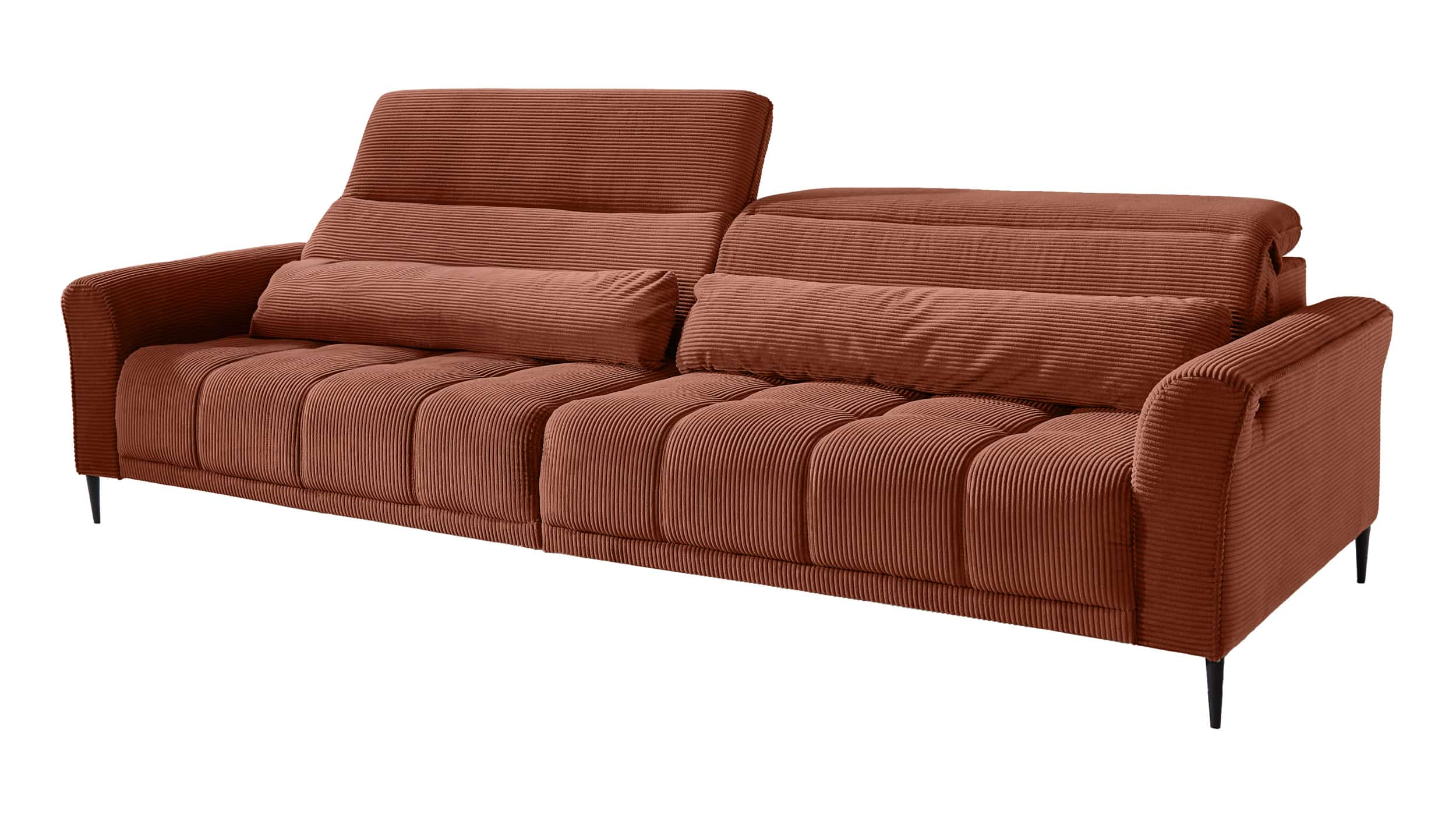 Big Sofa rost - Cordbezug - 280 cm - Nosagunterfederung - LOGAN 