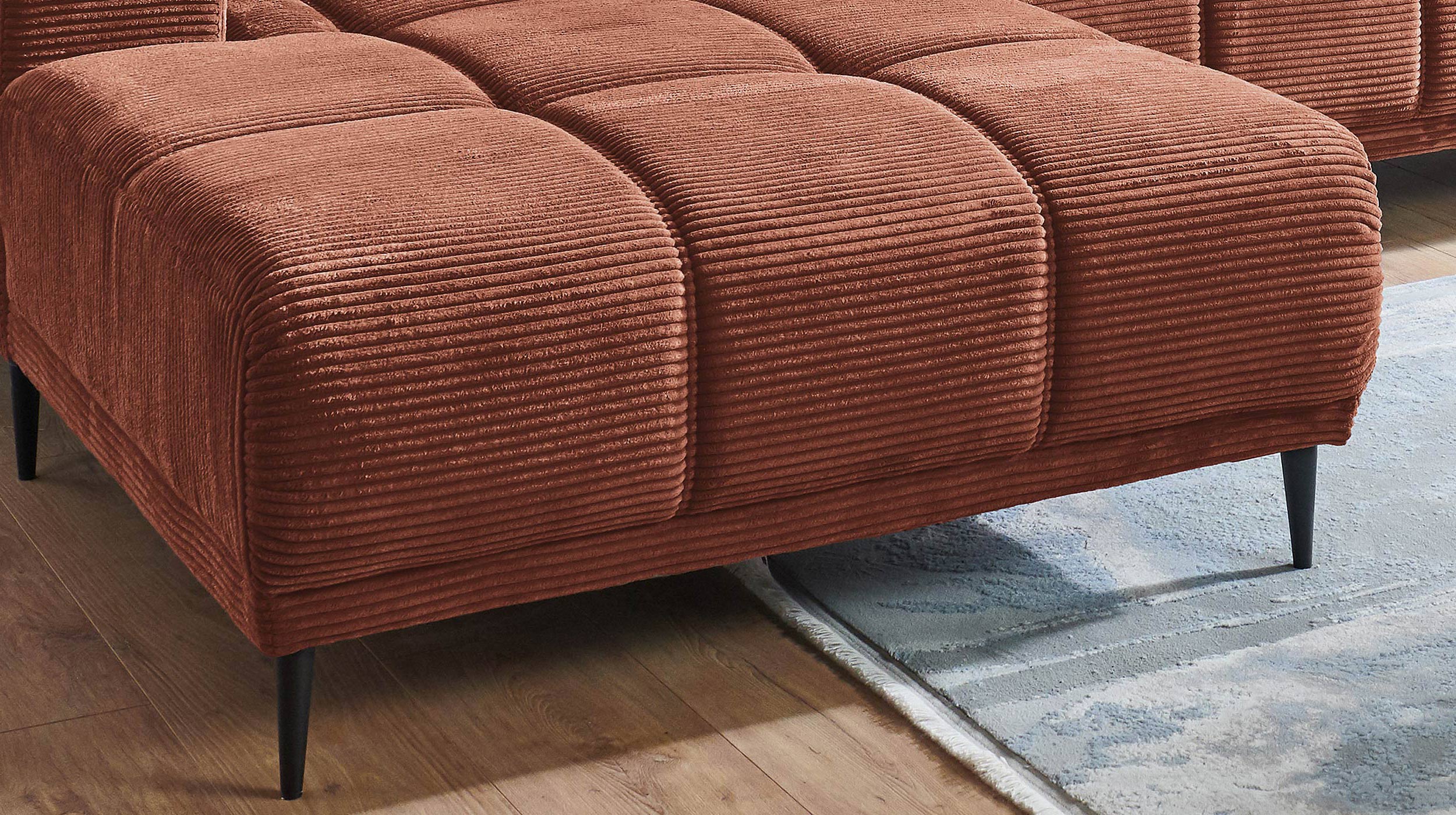 Ecksofa Cord rost ausziehbar - Sitztiefenverstellung 286 cm - OT links - MARISOL
