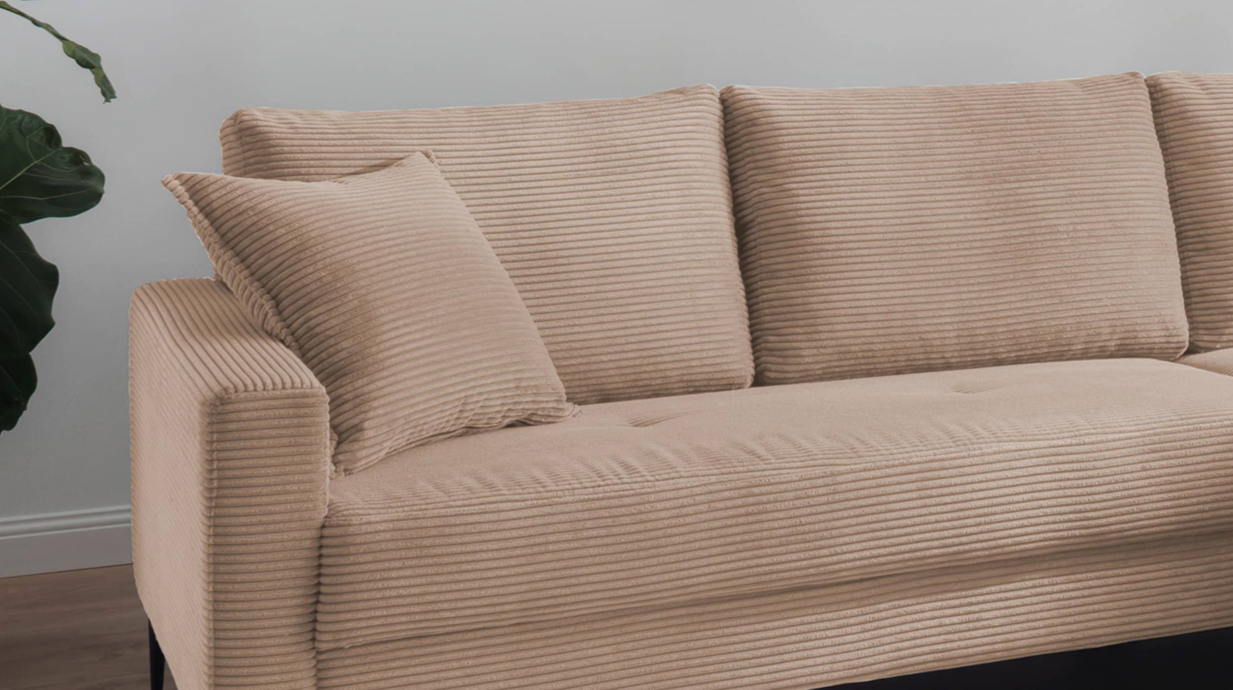 Ecksofa Cordbezug caramel 276 x 173 cm - SUMMER