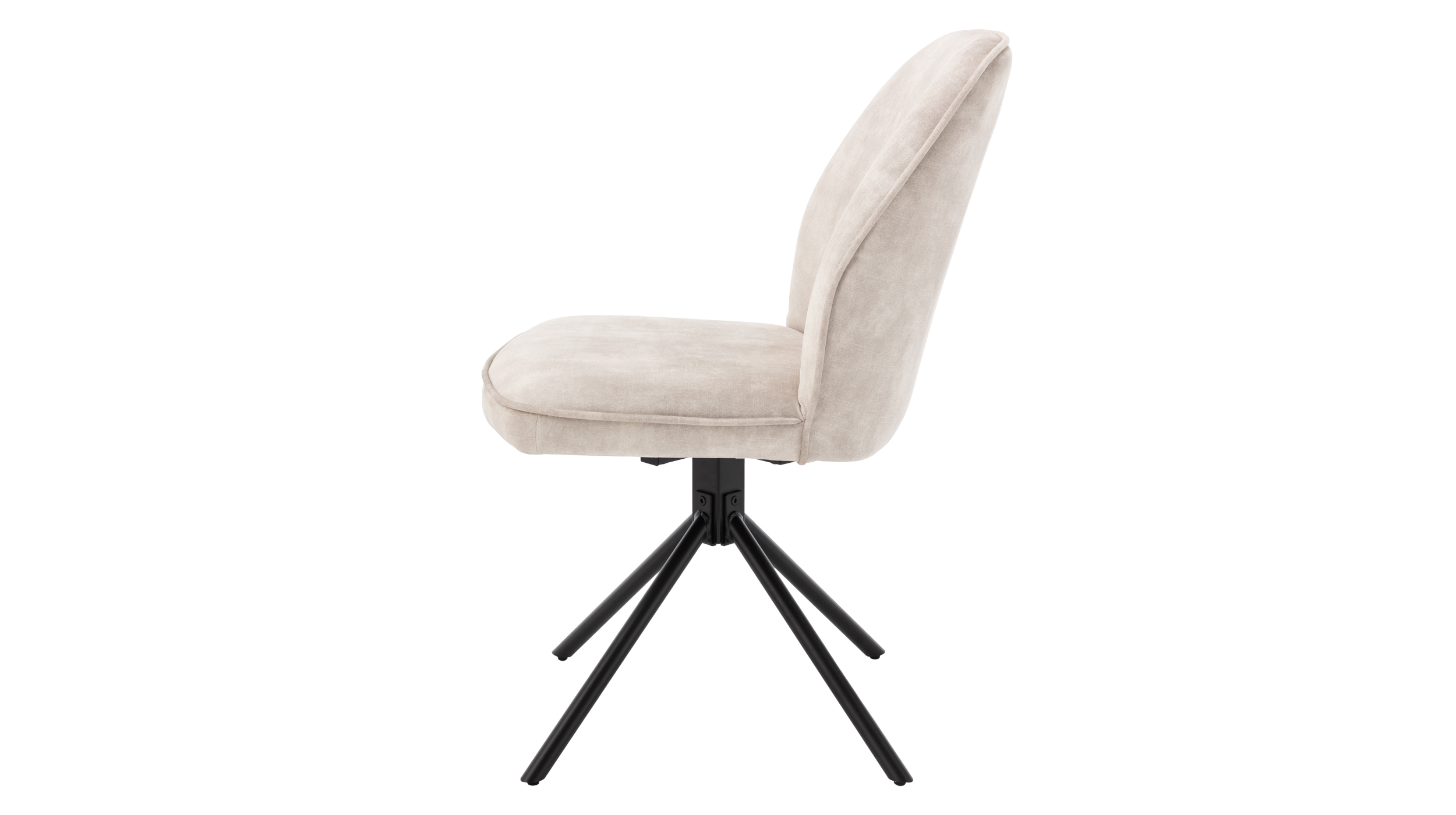 Polsterstuhl creme Metallgestell Velours Optik drehbar - OTTAWA