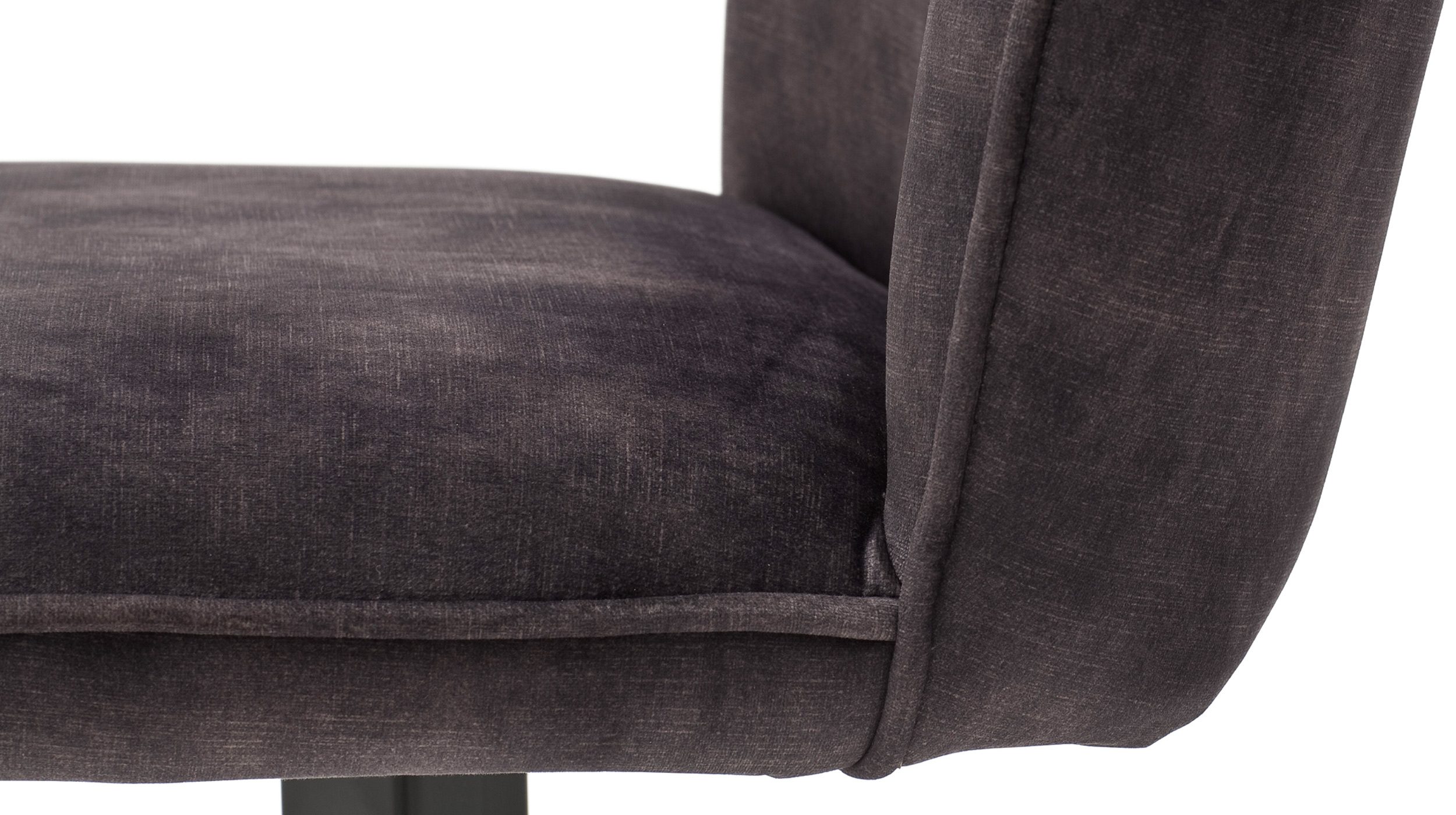 Polsterstuhl anthrazit Metallgestell Velours Optik drehbar - OTTAWA