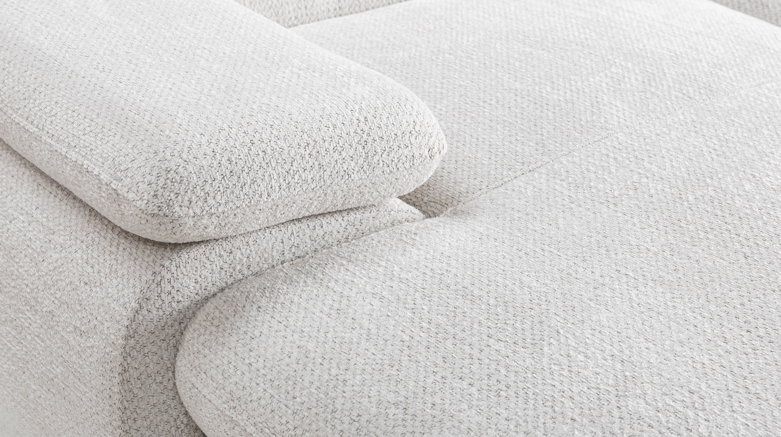 Wohnlandschaft Schlaffunktion cremeweiß 352 cm - Bettkasten - CARLO