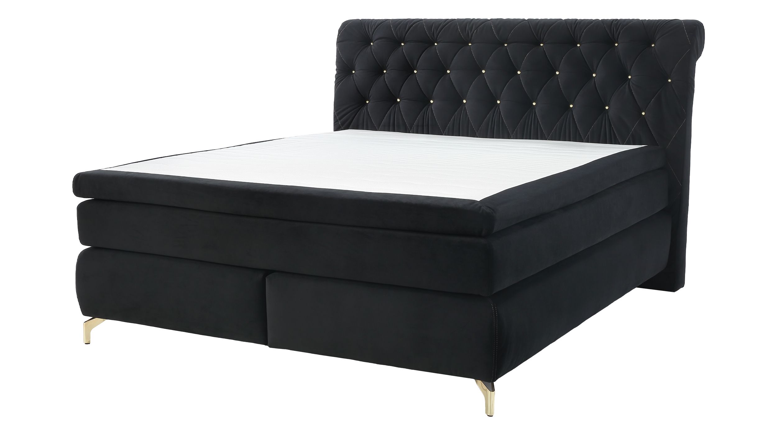 Boxspringbett 180 x 200 cm schwarz Samtlook - SANCARA
