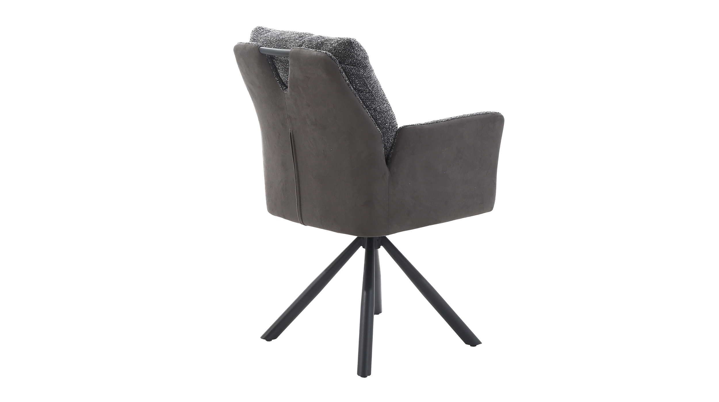 Armlehnstuhl grau Webstoff Microfaser Taschenfederkern - SHELBY