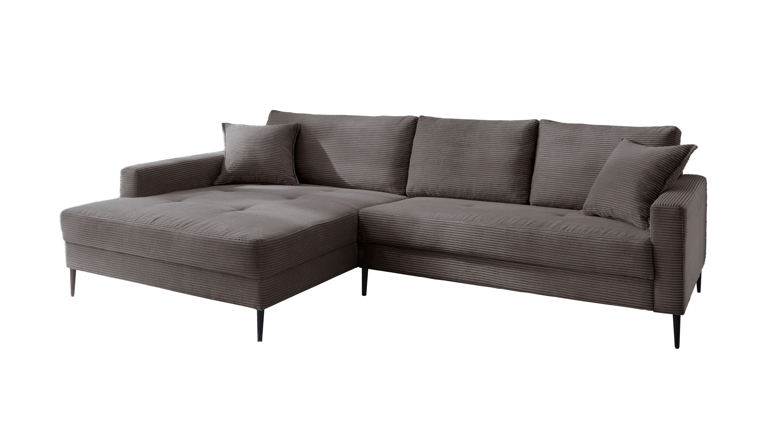 Ecksofa Cord grau 276 x 173 cm - OT links - SUMMER