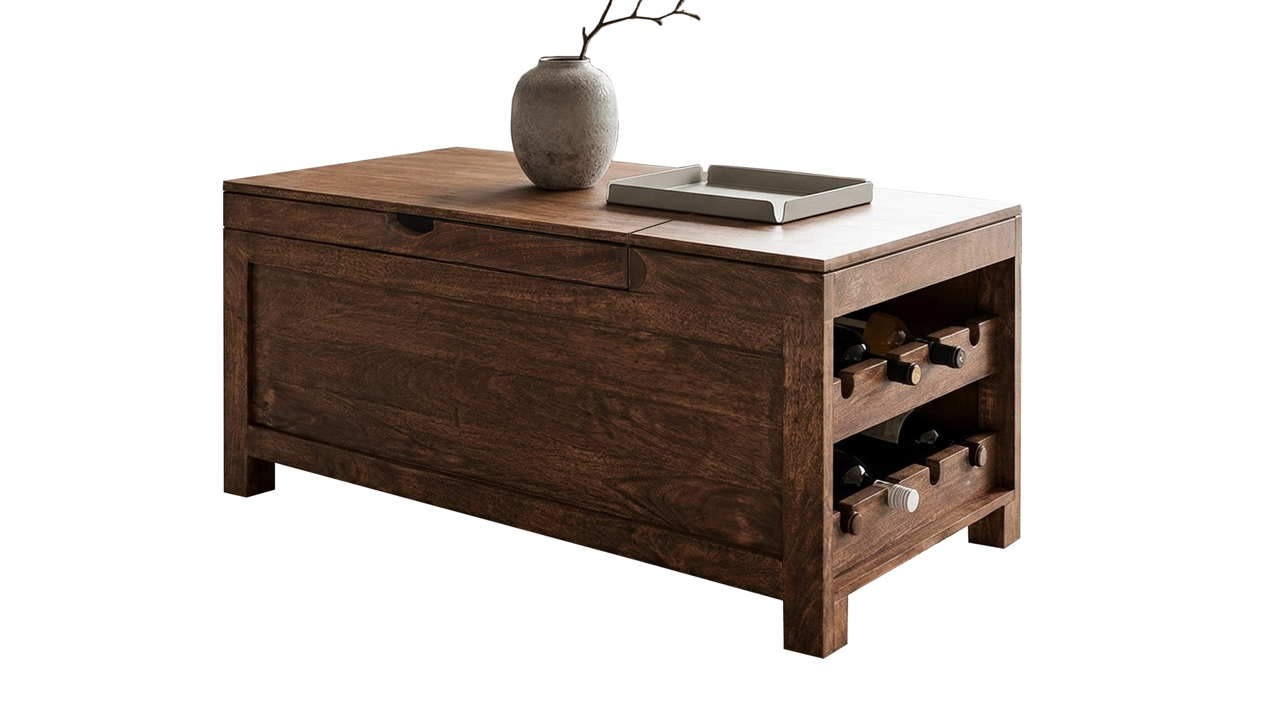 Couchtisch Mango massiv gebeizt 110 cm - montiert - MANGALA